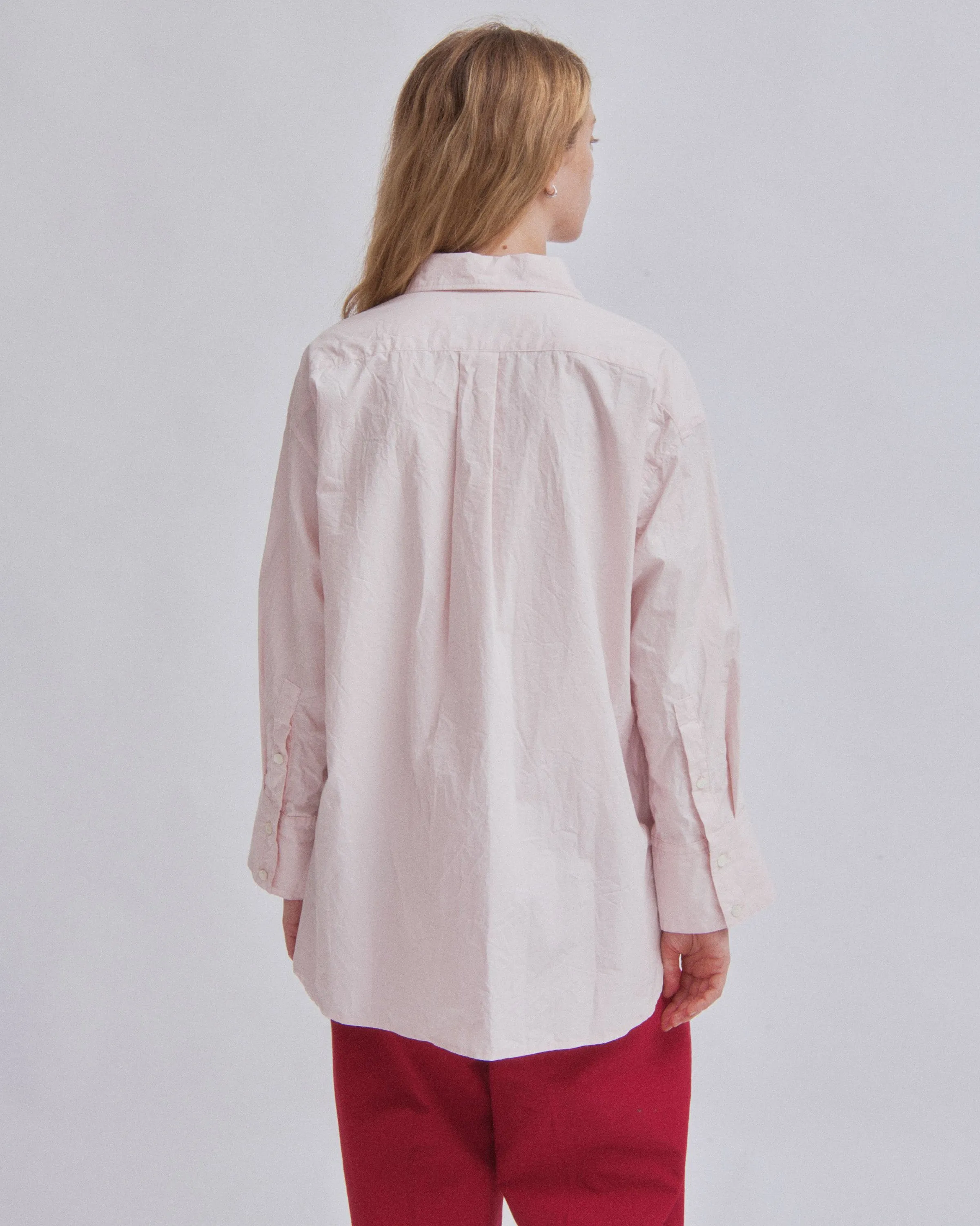 CRINKLED OVERSIZED SHIRT IN ICE PINK sold by Sayaka Davis product image thumbnail 5
