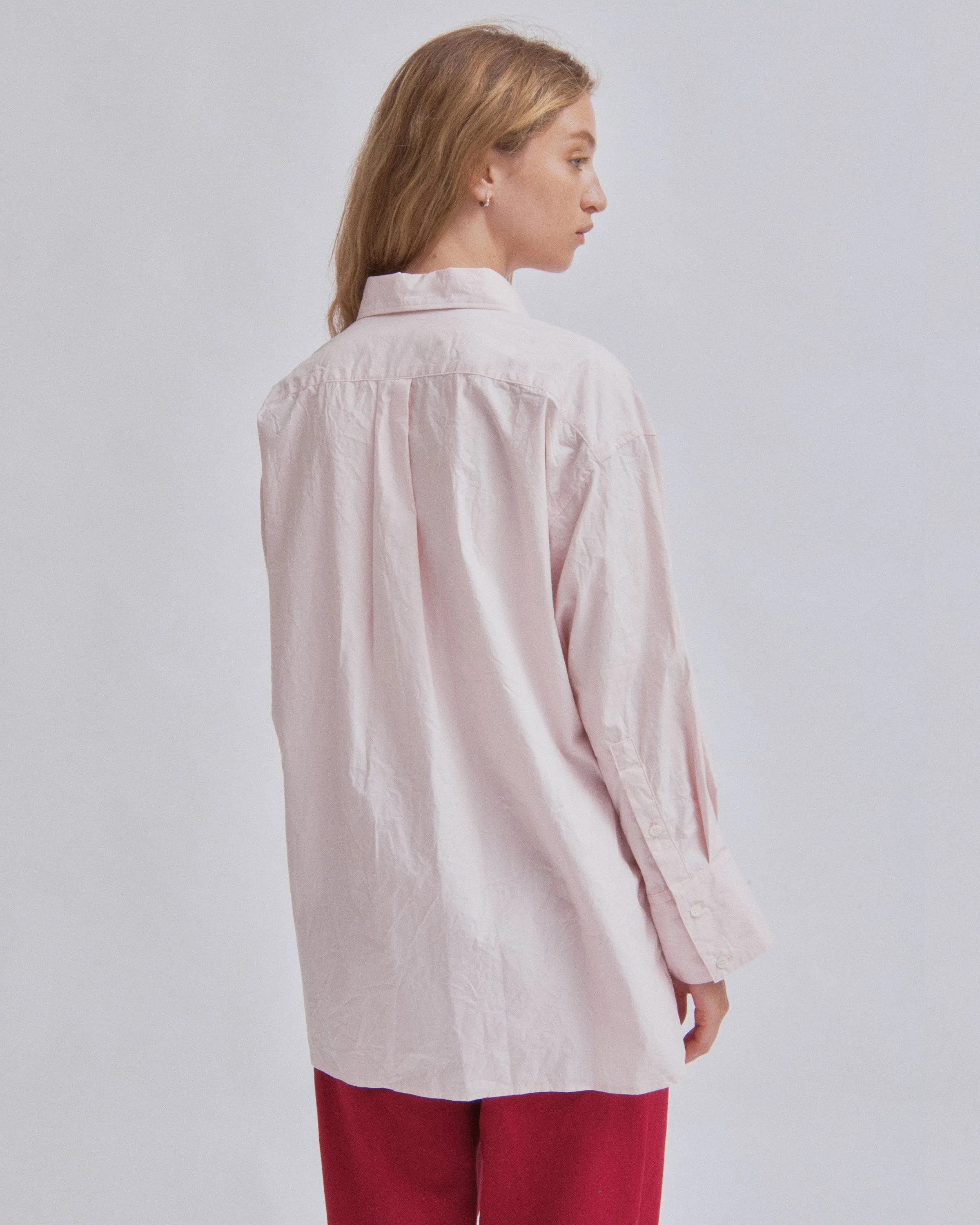 CRINKLED OVERSIZED SHIRT IN ICE PINK sold by Sayaka Davis product image thumbnail 4