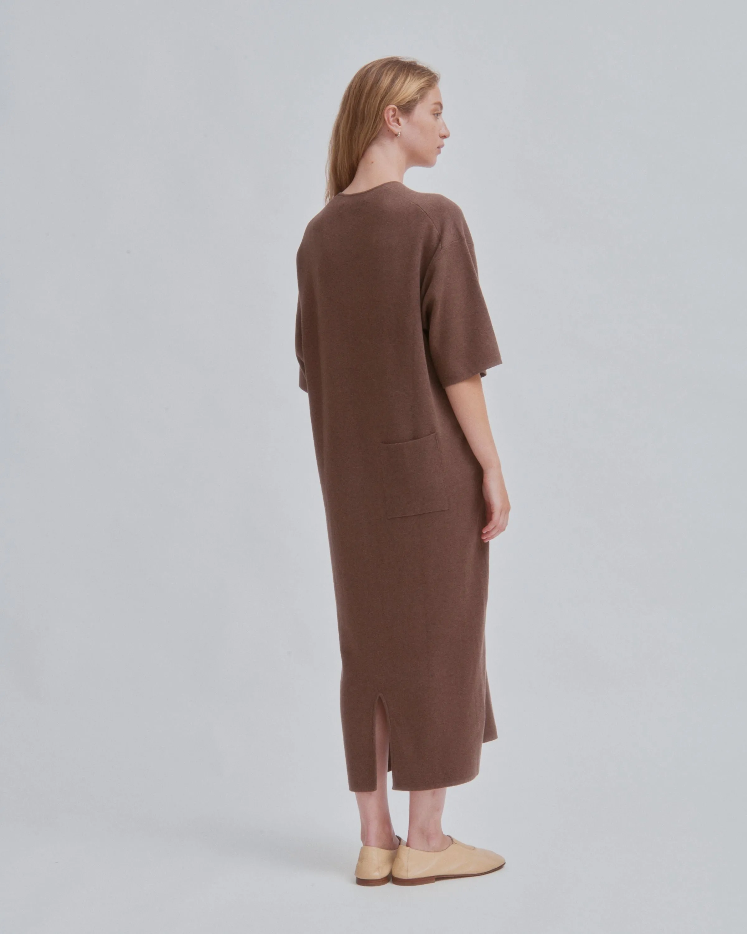 U-NECK KNIT DRESS IN WOOD sold by Sayaka Davis product image thumbnail 5
