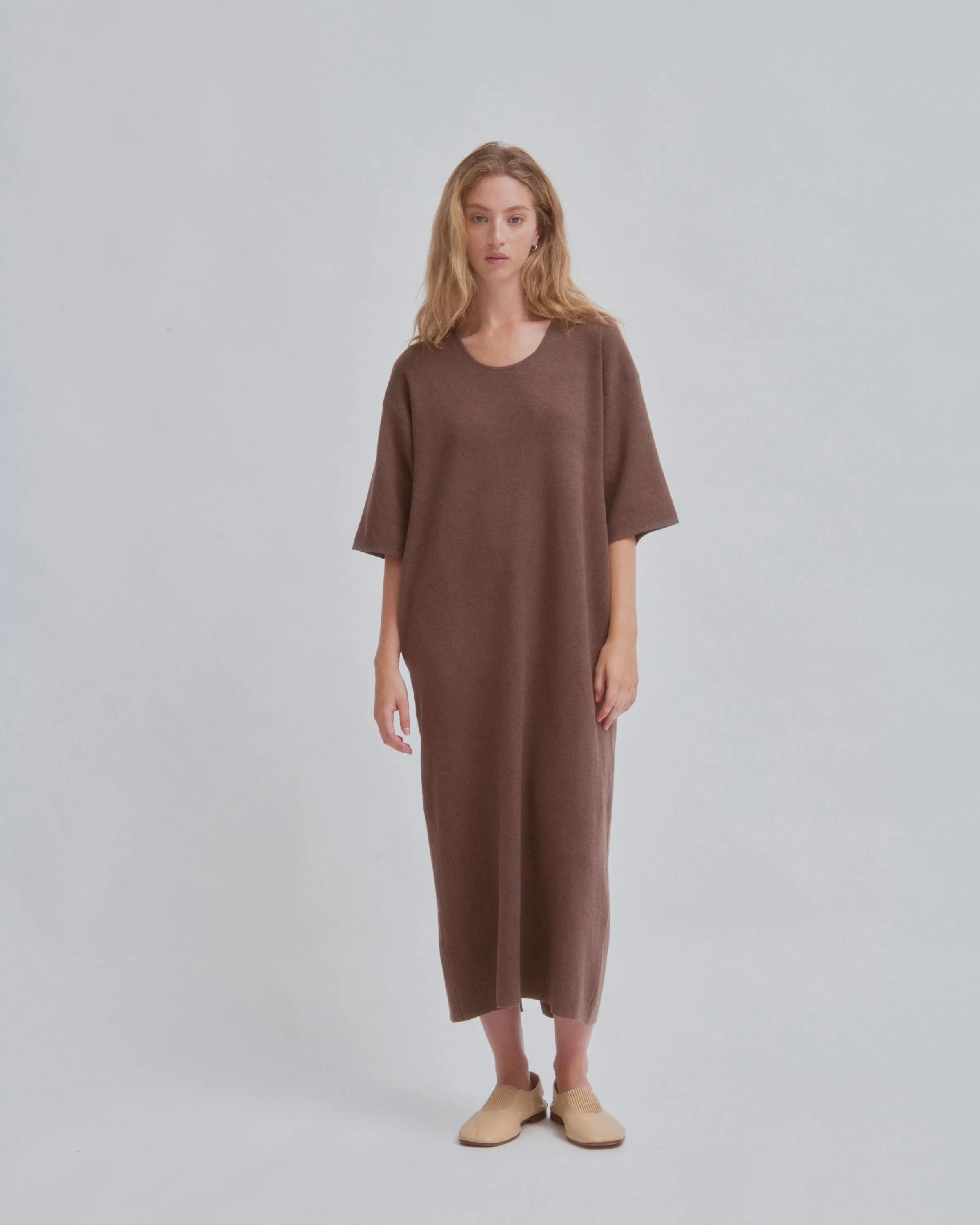 U-NECK KNIT DRESS IN WOOD sold by Sayaka Davis