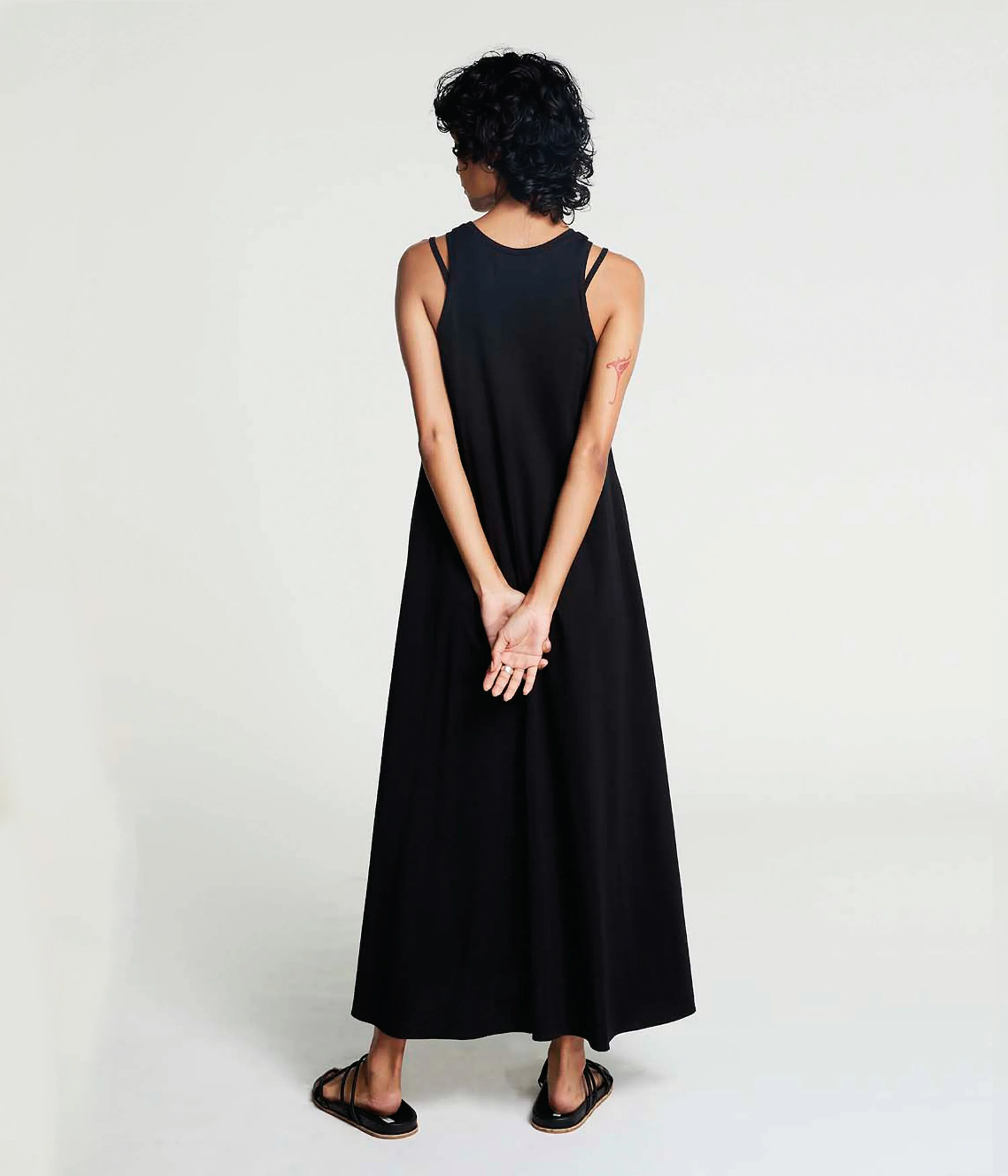 DOUBLE STRAP JERSEY DRESS IN BLACK sold by Sayaka Davis product image thumbnail 3