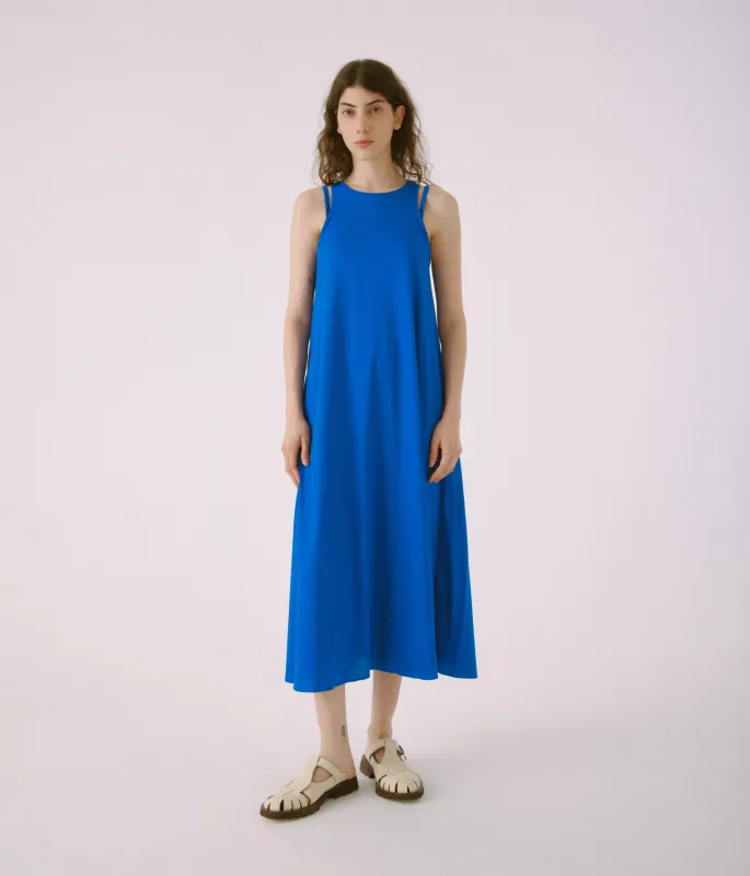 DOUBLE STRAP JERSEY DRESS IN BLUE made by Sayaka Davis