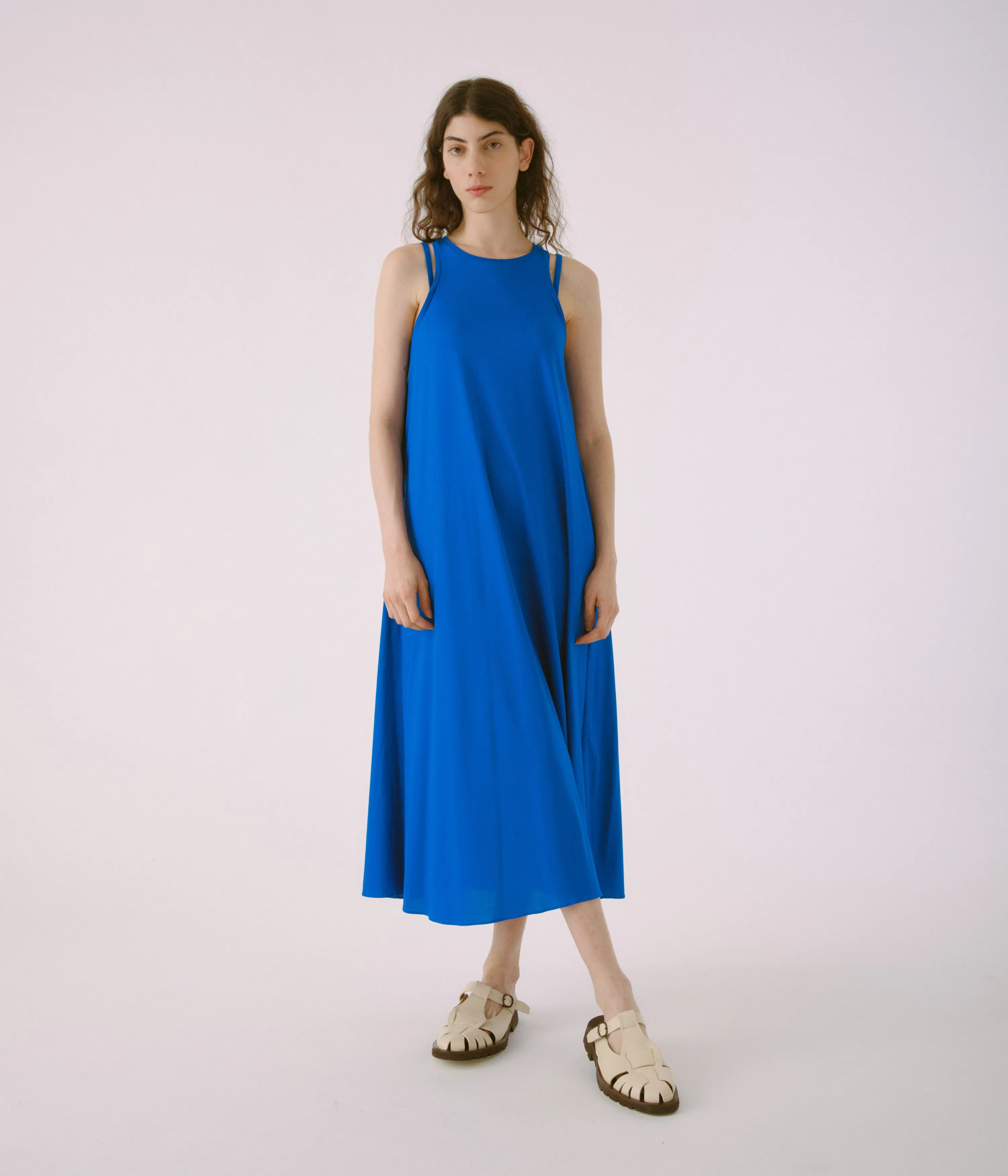 DOUBLE STRAP JERSEY DRESS IN BLUE sold by Sayaka Davis product image thumbnail 2