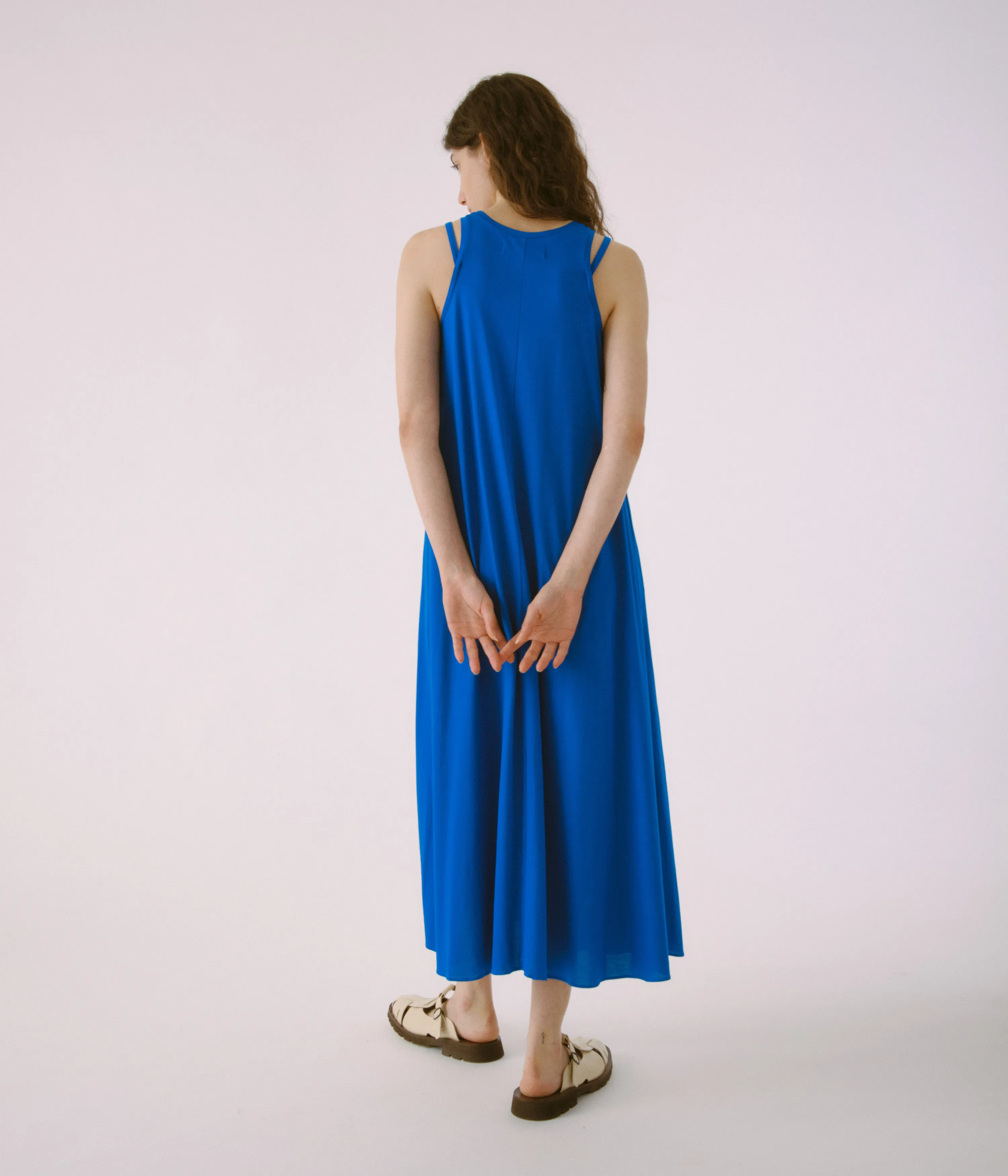 DOUBLE STRAP JERSEY DRESS IN BLUE sold by Sayaka Davis product image thumbnail 3