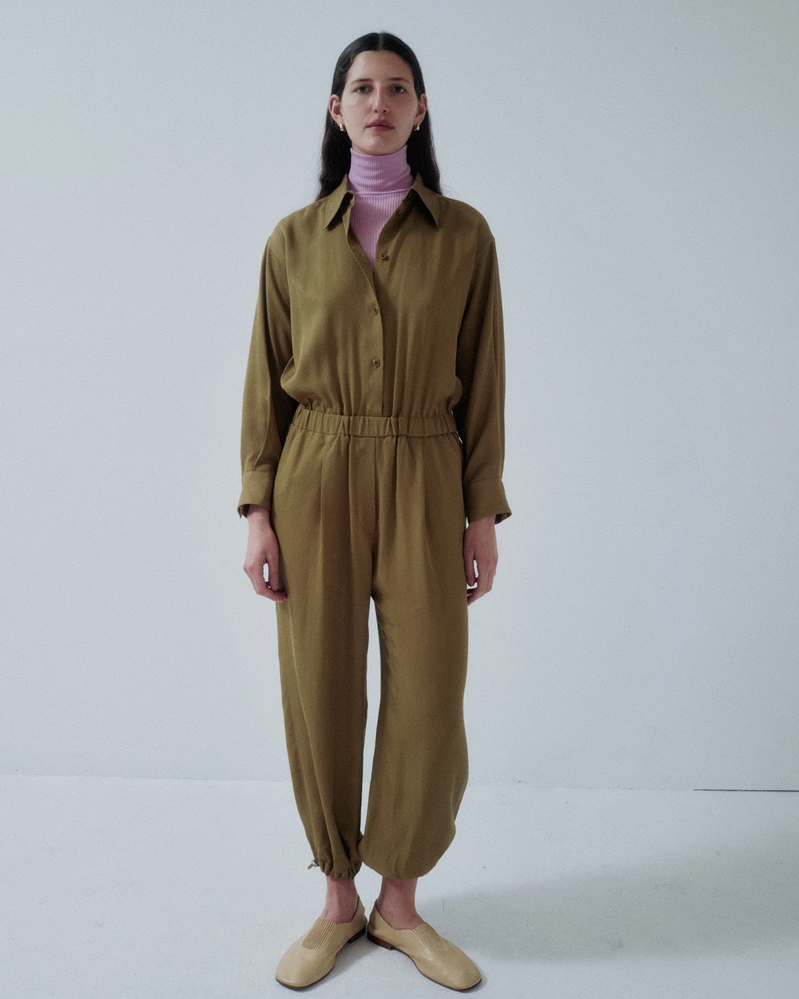 JP PRE BALLOON-LEG JUMPSUIT IN OAK sold by Sayaka Davis