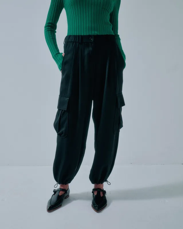 JP PRE BALLOON JOGGERS IN BLACK made by Sayaka Davis