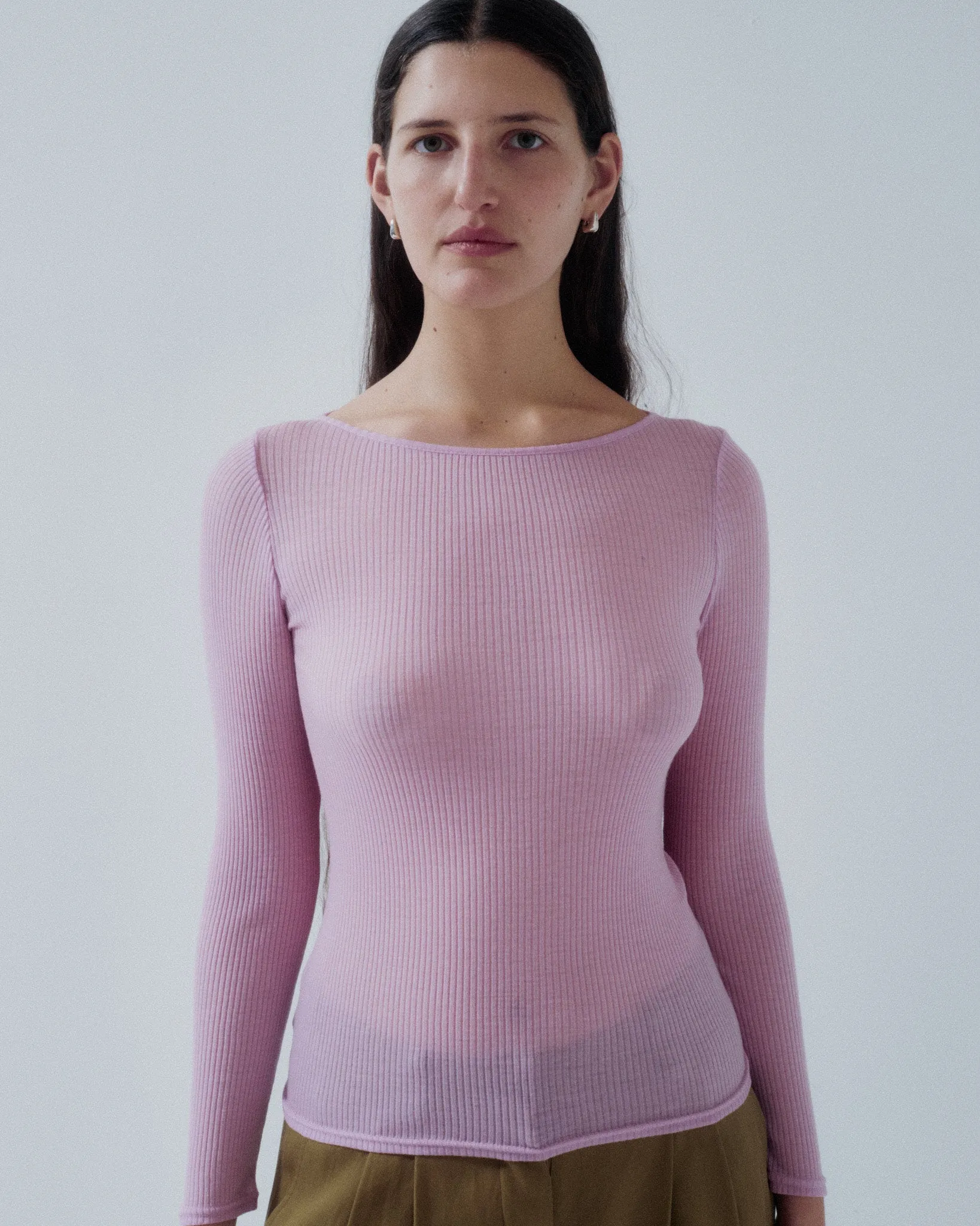 JP PRE CIRCULAR RIB CREWNECK IN ORCHID sold by Sayaka Davis