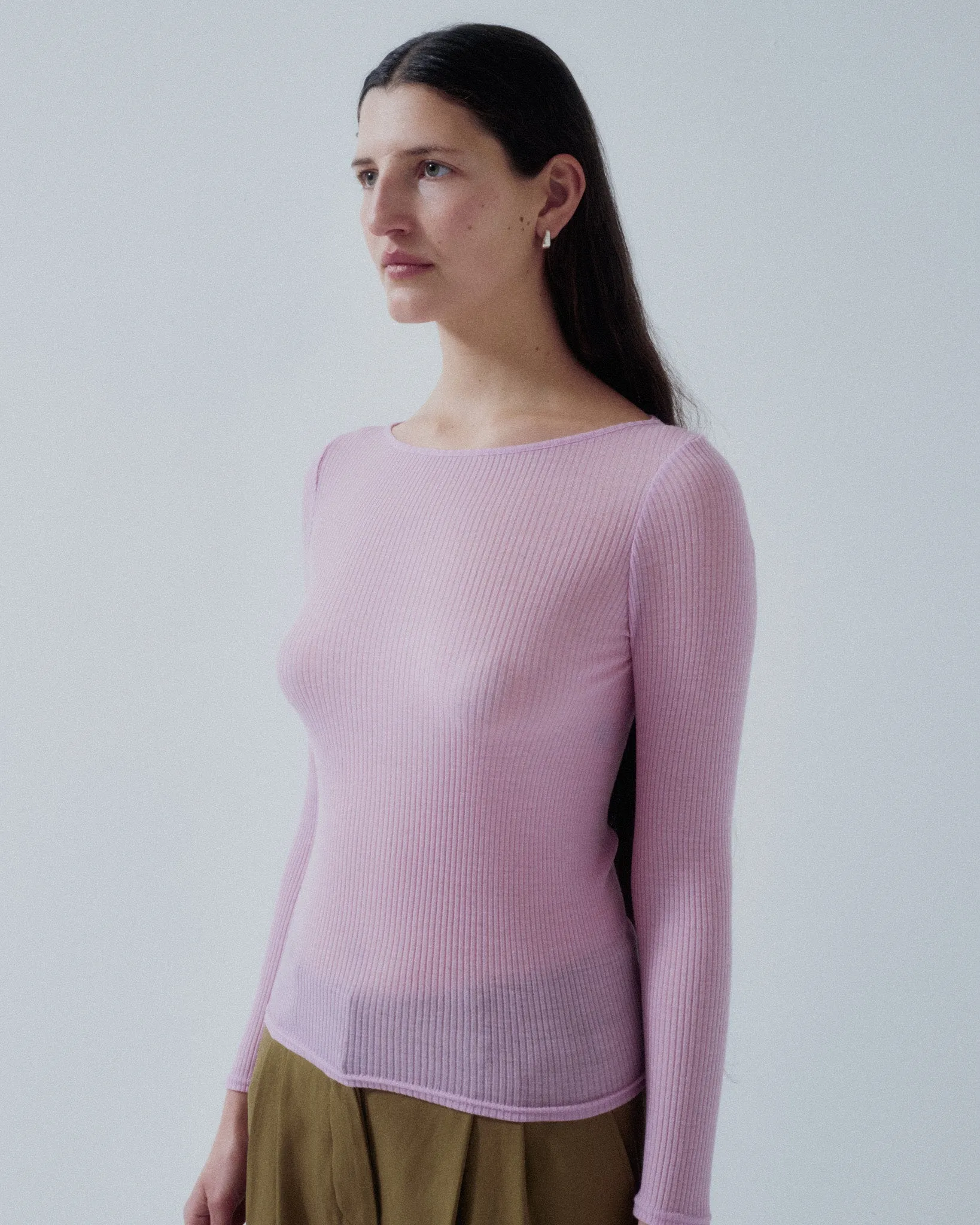 JP PRE CIRCULAR RIB CREWNECK IN ORCHID sold by Sayaka Davis product image thumbnail 2