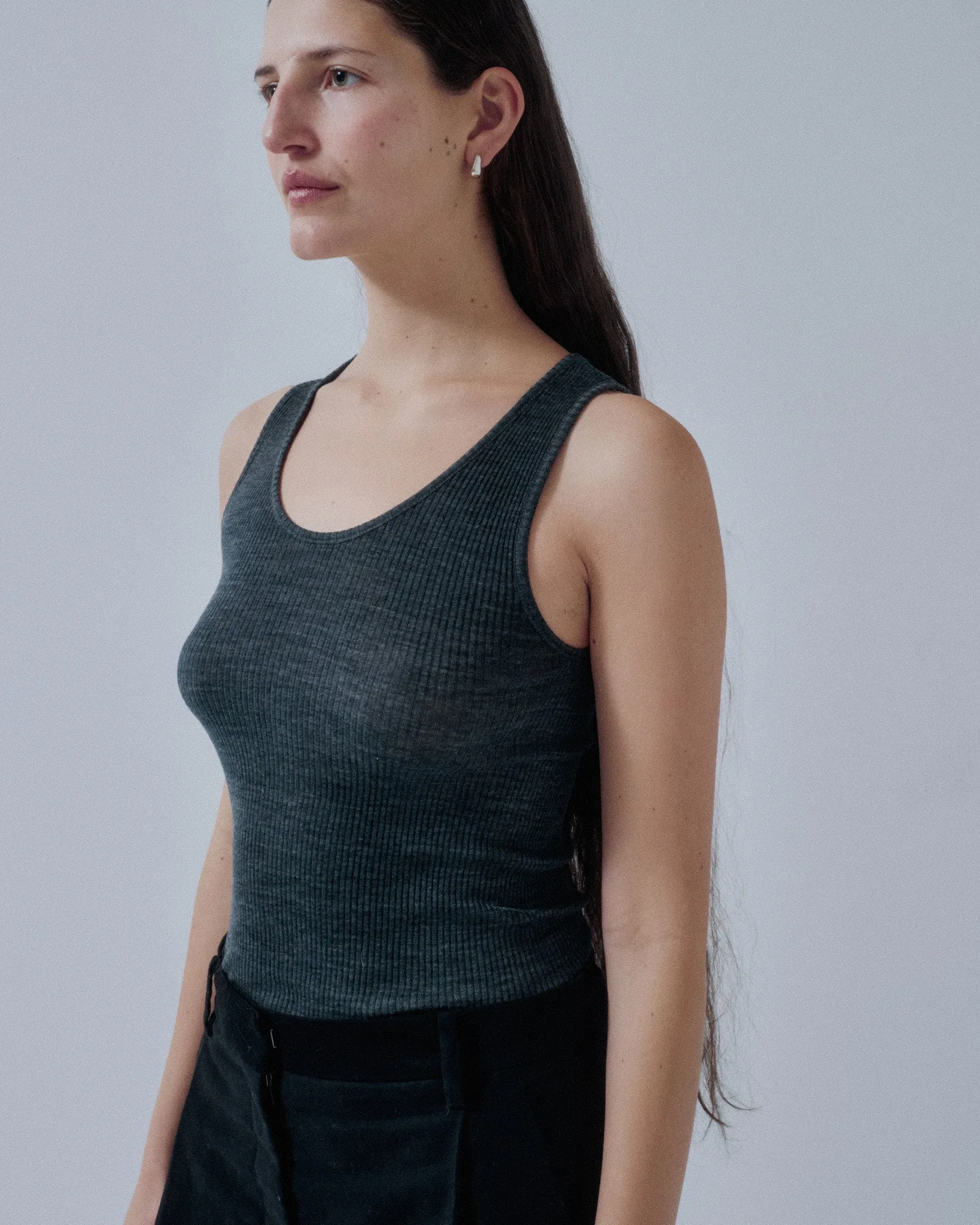JP PRE CIRCULAR RIB TANK IN HEATHER GRAY sold by Sayaka Davis product image thumbnail 5