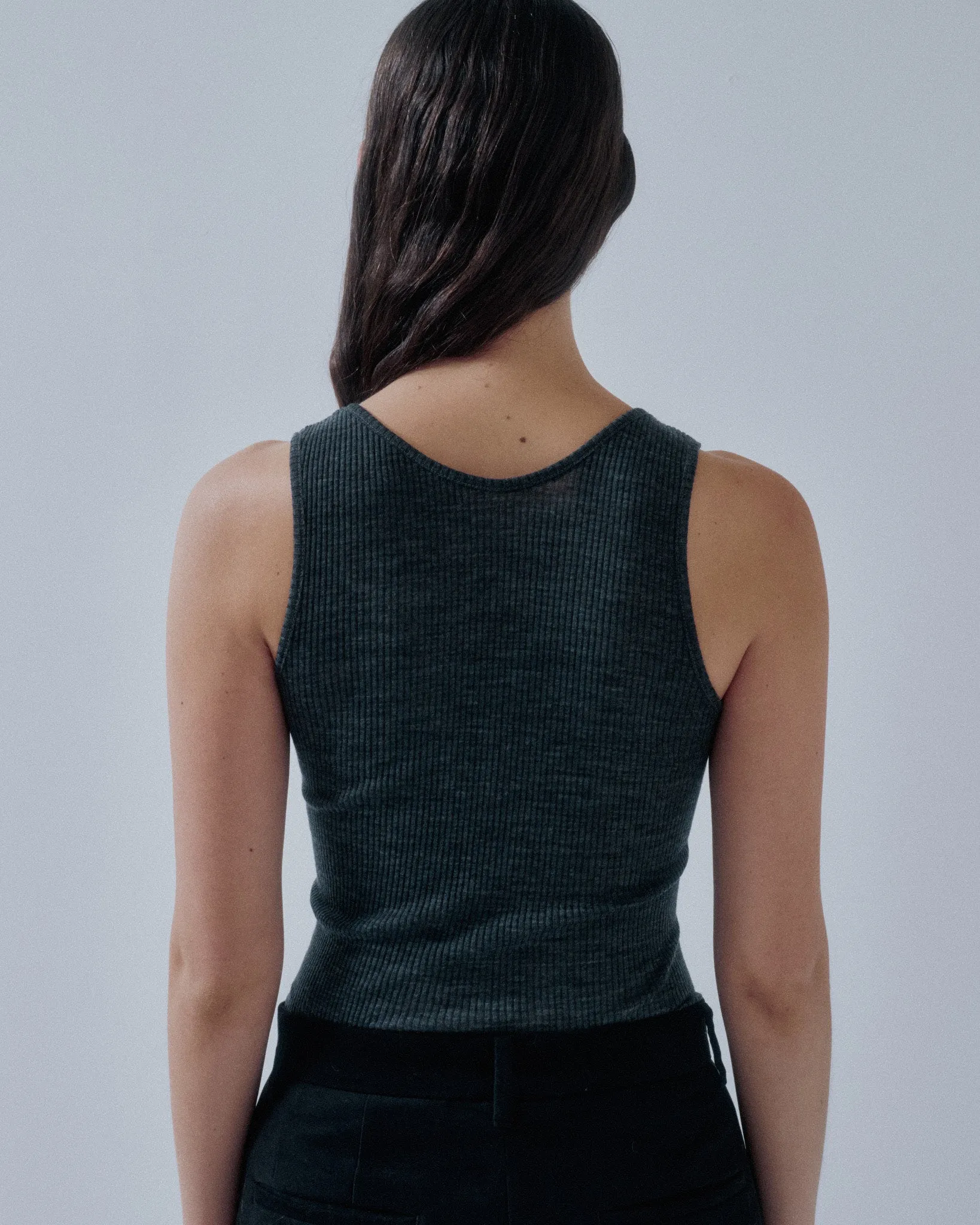 JP PRE CIRCULAR RIB TANK IN HEATHER GRAY sold by Sayaka Davis product image thumbnail 4