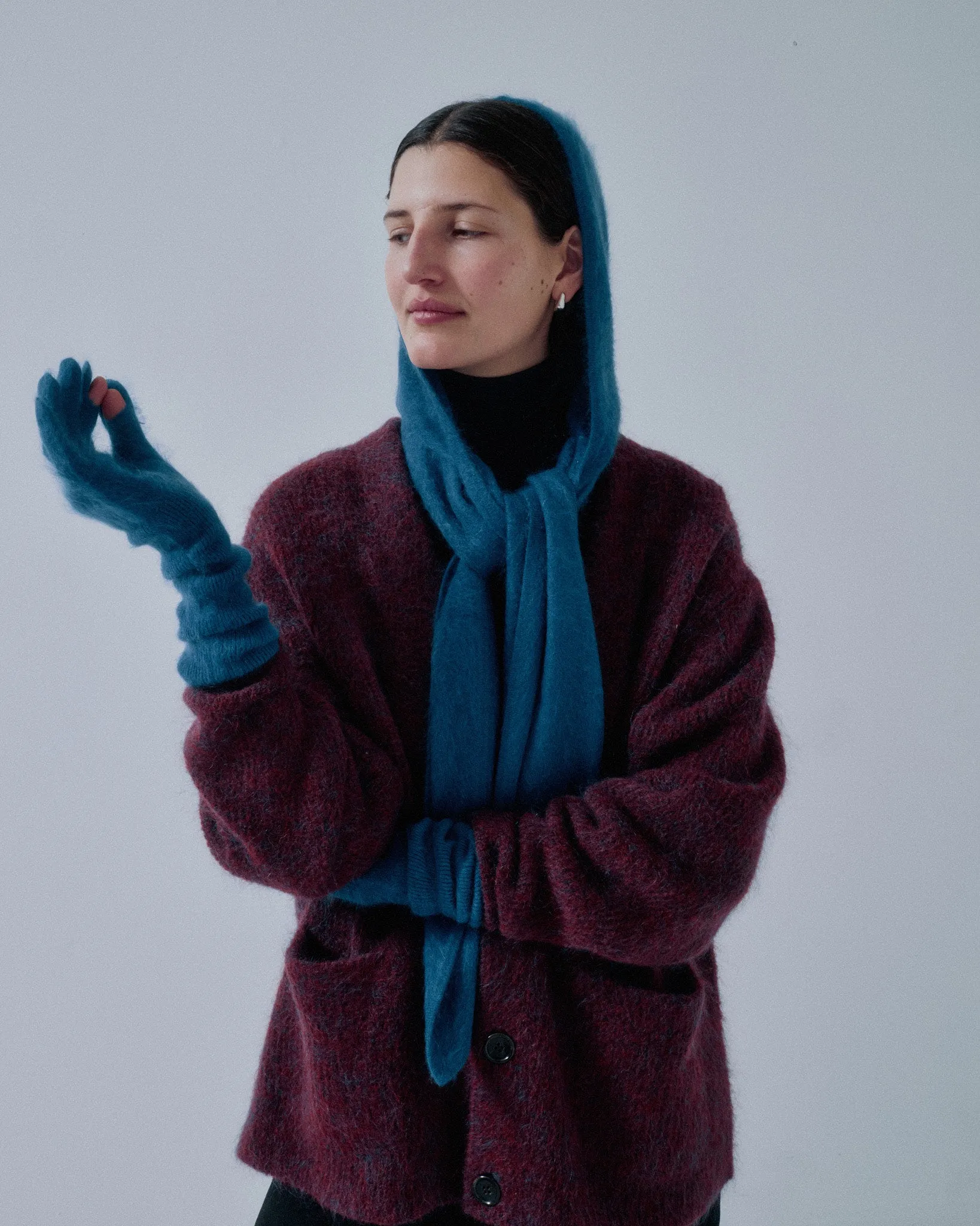 JP PRE HOODED CASHMERE SCARF IN COBALT sold by Sayaka Davis product image thumbnail 5