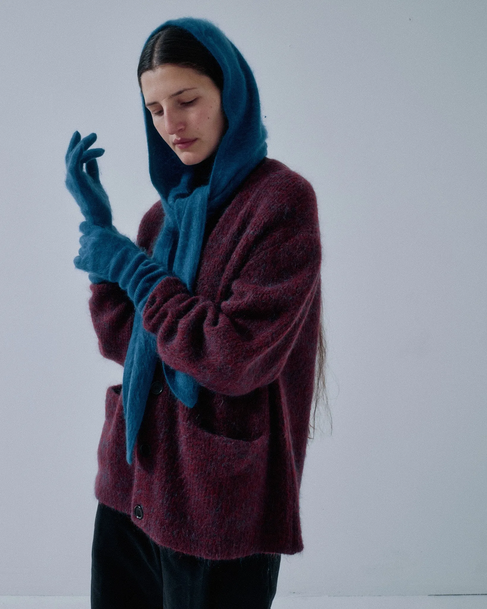 JP PRE HOODED CASHMERE SCARF IN COBALT sold by Sayaka Davis product image thumbnail 3