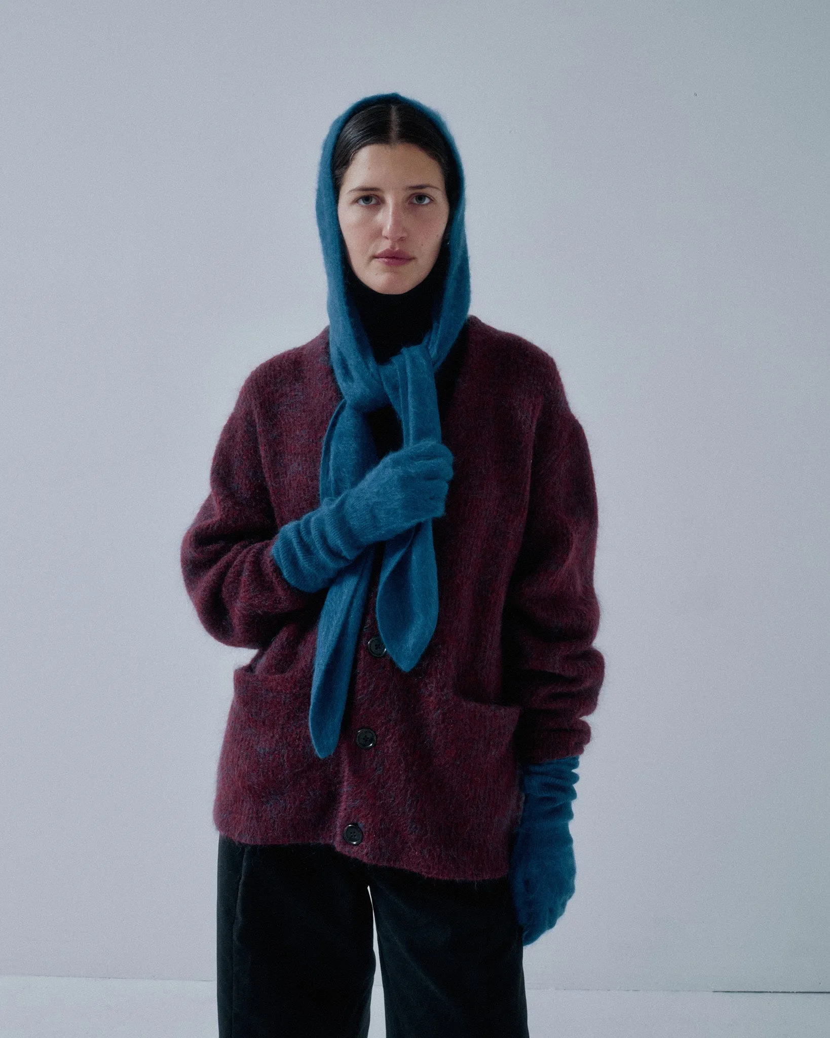 JP PRE HOODED CASHMERE SCARF IN COBALT sold by Sayaka Davis product image thumbnail 2