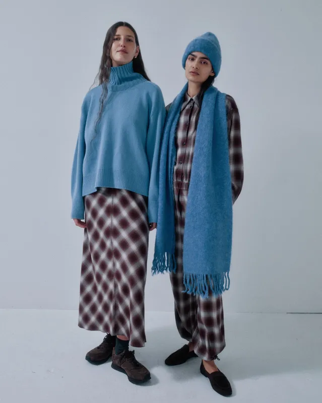 JP PRE BRUSHED MOHAIR BEANIE IN COBALT made by Sayaka Davis