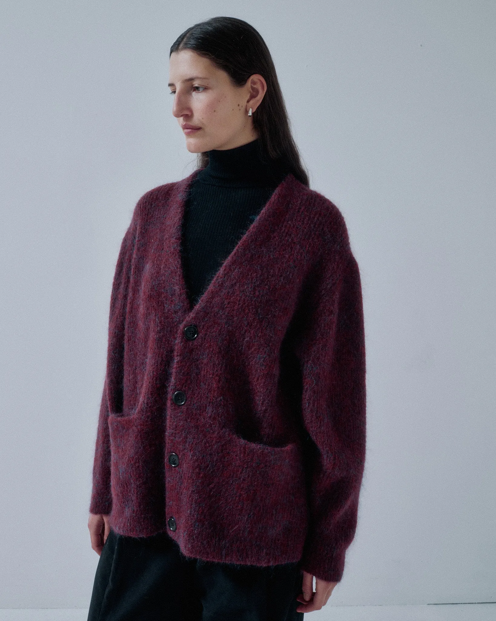 JP PRE MOHAIR CARDIGAN IN MULBERRY sold by Sayaka Davis product image thumbnail 4