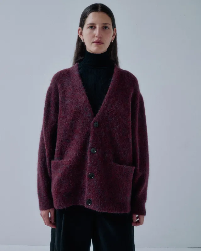 JP PRE MOHAIR CARDIGAN IN MULBERRY made by Sayaka Davis