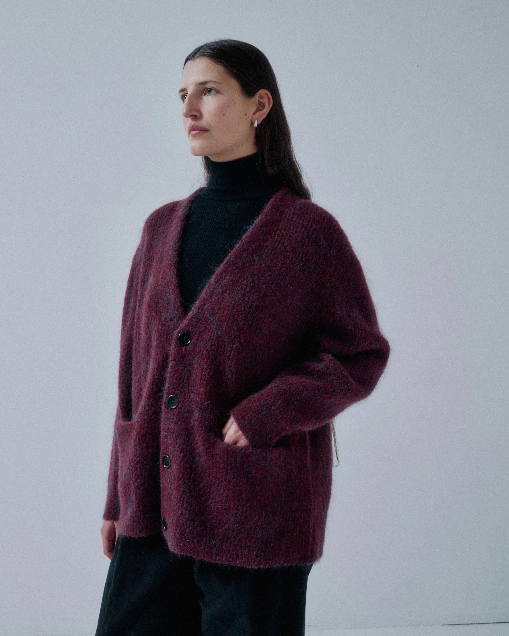 JP PRE MOHAIR CARDIGAN IN MULBERRY sold by Sayaka Davis product image thumbnail 5
