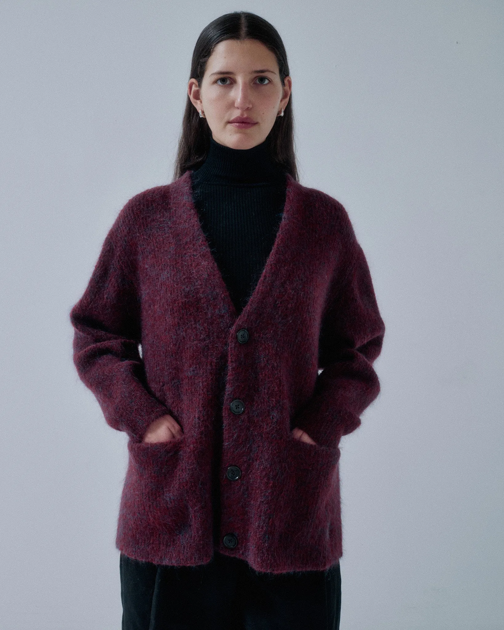 JP PRE MOHAIR CARDIGAN IN MULBERRY sold by Sayaka Davis product image thumbnail 2