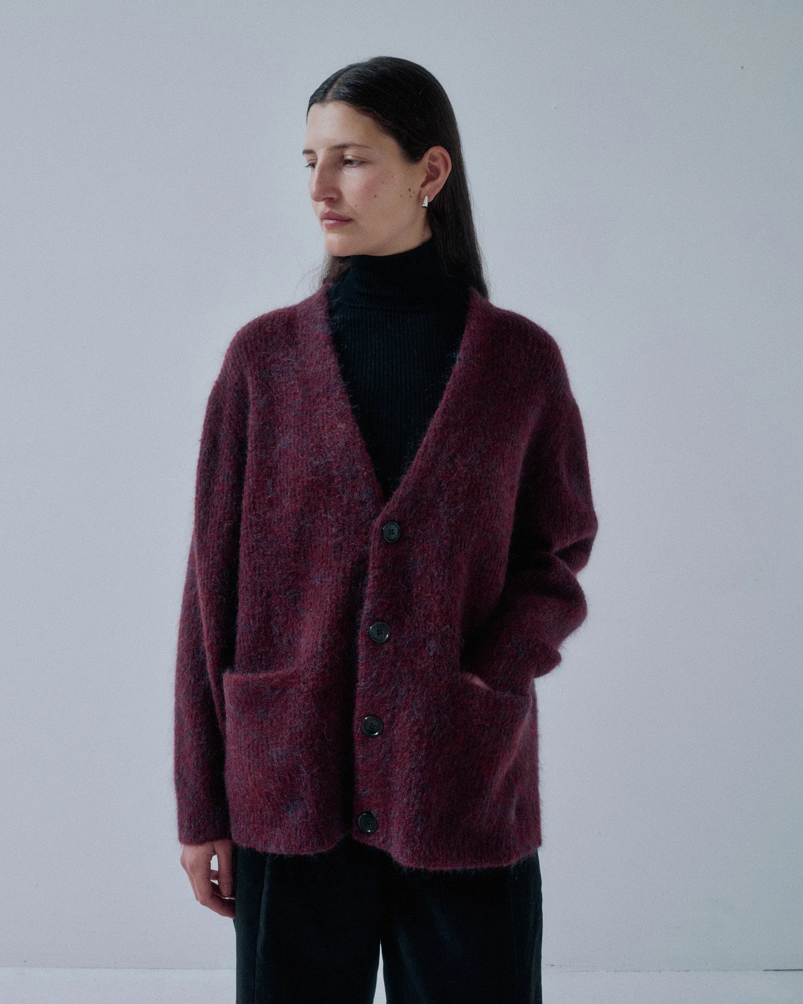 JP PRE MOHAIR CARDIGAN IN MULBERRY sold by Sayaka Davis product image thumbnail 3