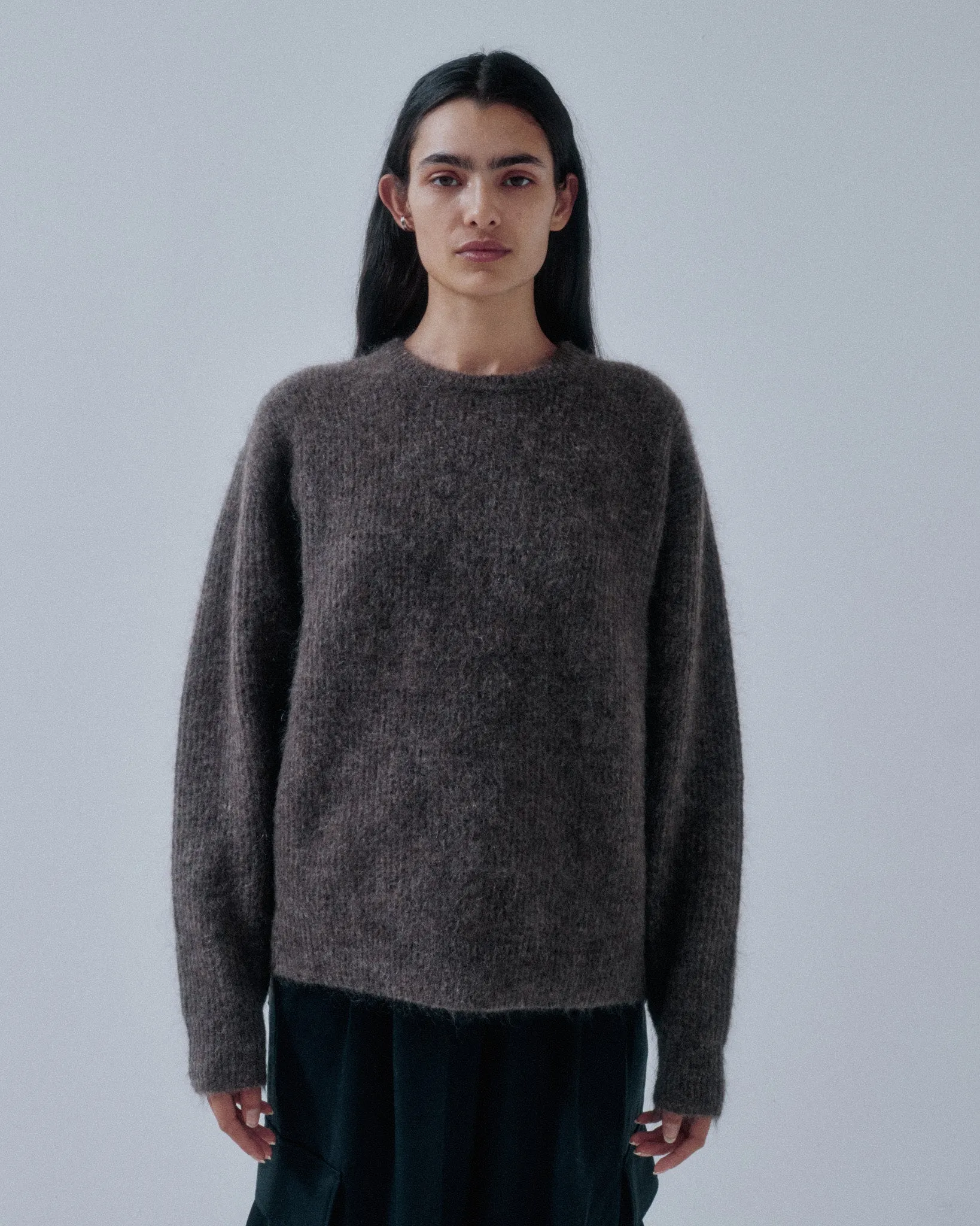 JP PRE MOHAIR PULLOVER IN ASH BROWN sold by Sayaka Davis