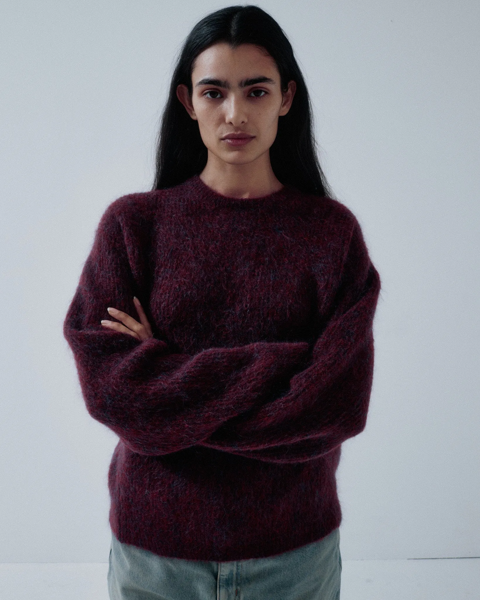 JP PRE MOHAIR PULLOVER IN MULBERRY sold by Sayaka Davis