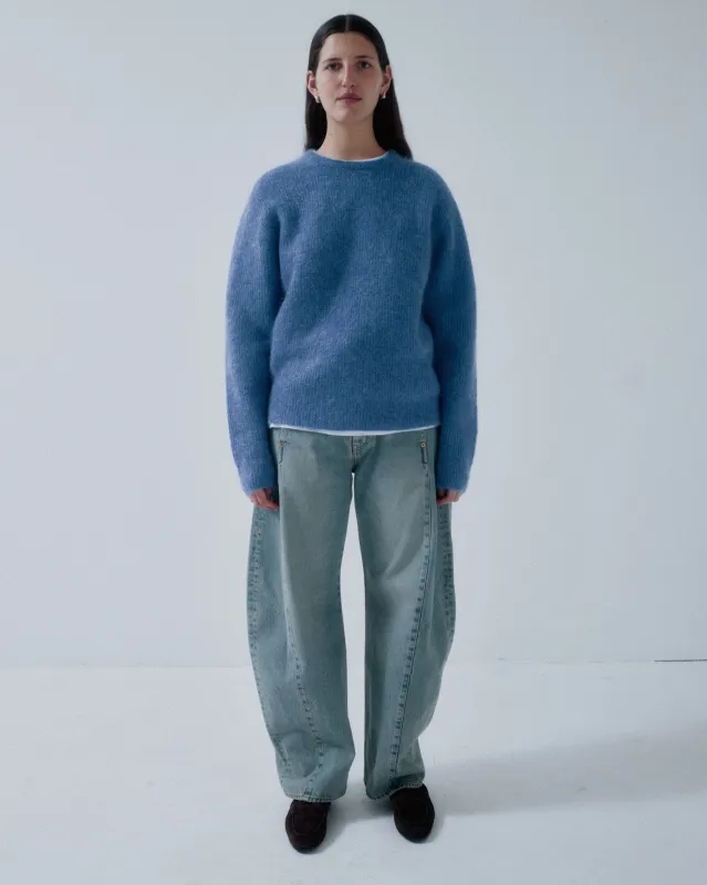 JP PRE MOHAIR PULLOVER IN COBALT made by Sayaka Davis