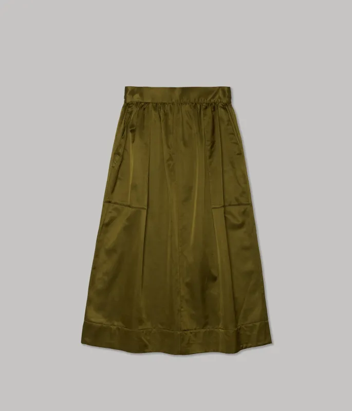 JP PRE PULL-ON SKIRT IN OLIVE made by Sayaka Davis