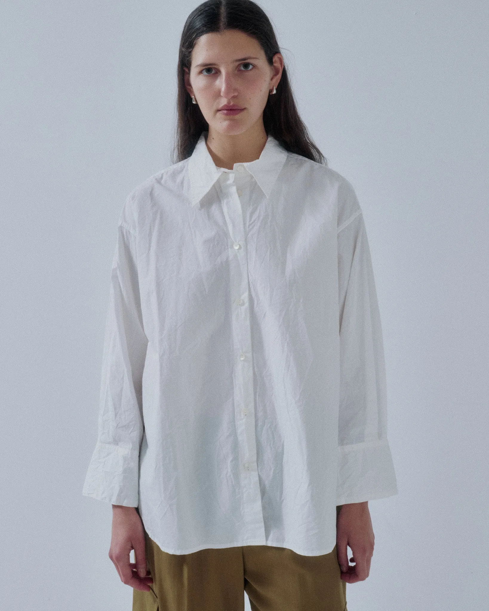 JP PRE CRINKLED OVERSIZED SHIRT IN WHITE sold by Sayaka Davis product image thumbnail 5