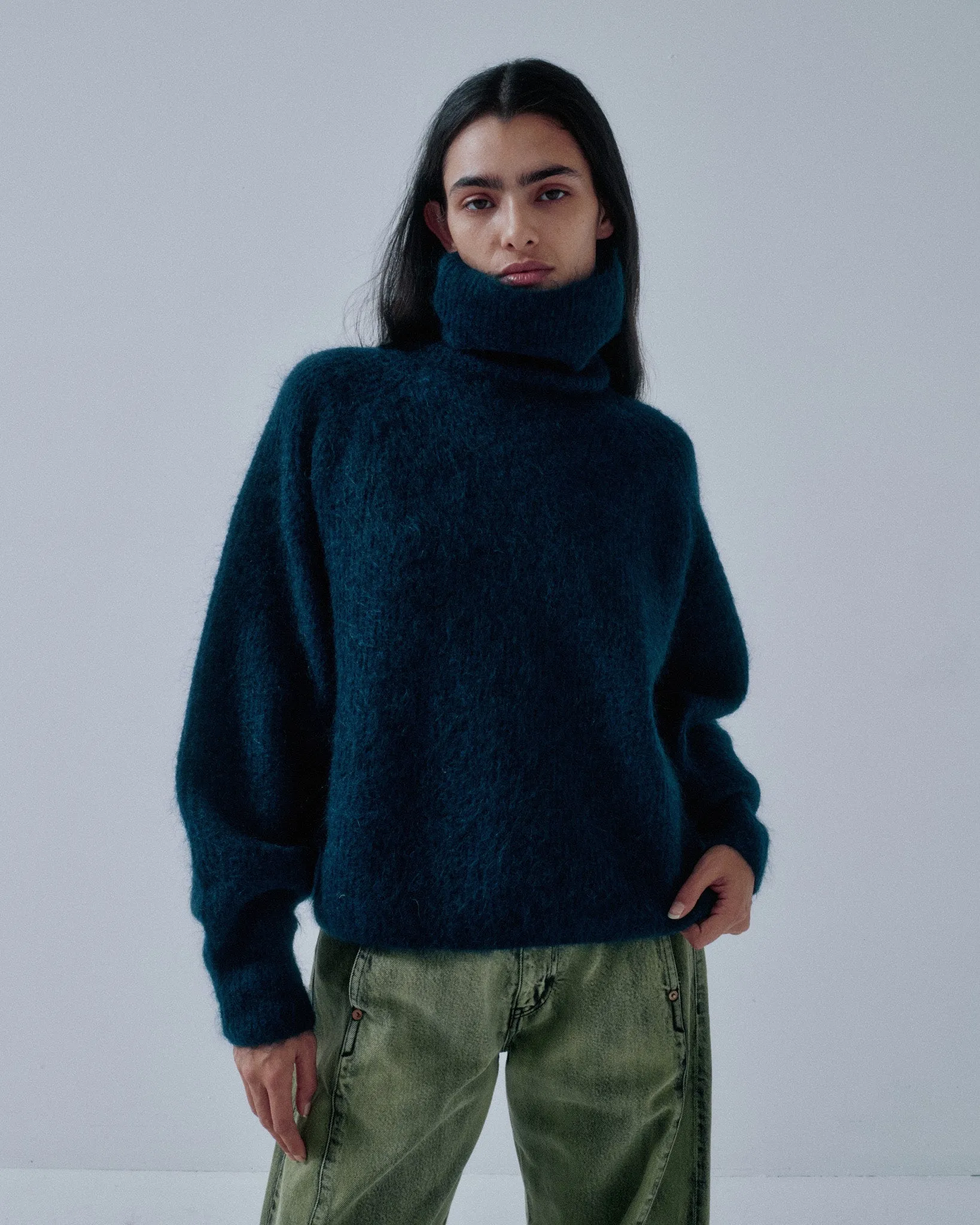 JP PRE MOHAIR HIGHNECK IN MIDNIGHT BLUE sold by Sayaka Davis