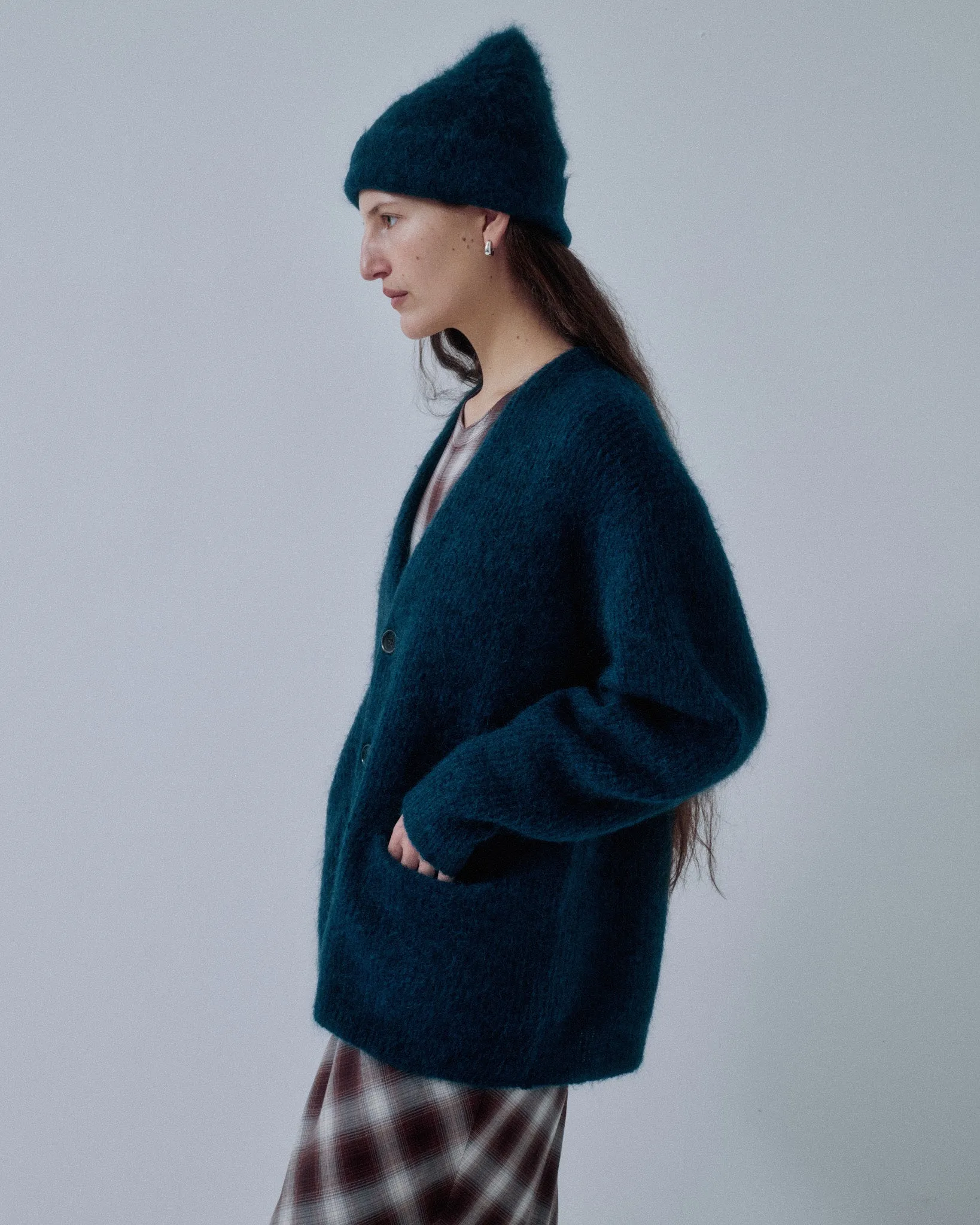 JP PRE MOHAIR CARDIGAN IN MIDNIGHT BLUE sold by Sayaka Davis product image thumbnail 4