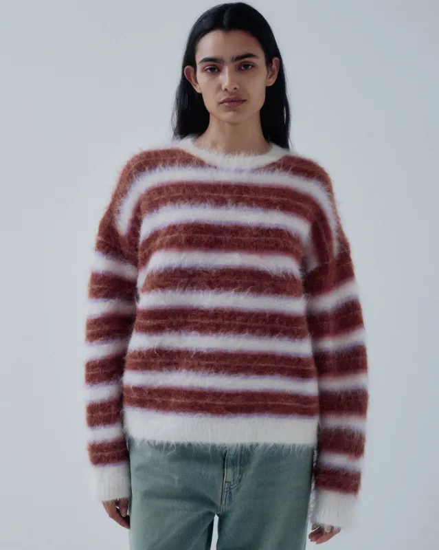 JP PRE FUZZY STRIPED SWEATER IN STRIPES made by Sayaka Davis