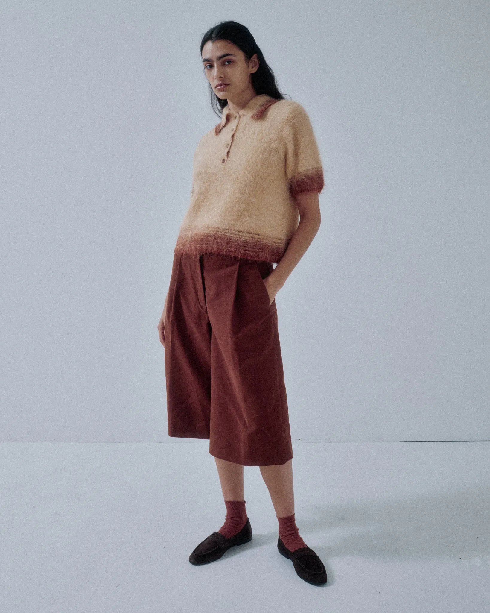 JP PRE COMPACT KNIT POLO IN CARAMEL PUDDING sold by Sayaka Davis product image thumbnail 2