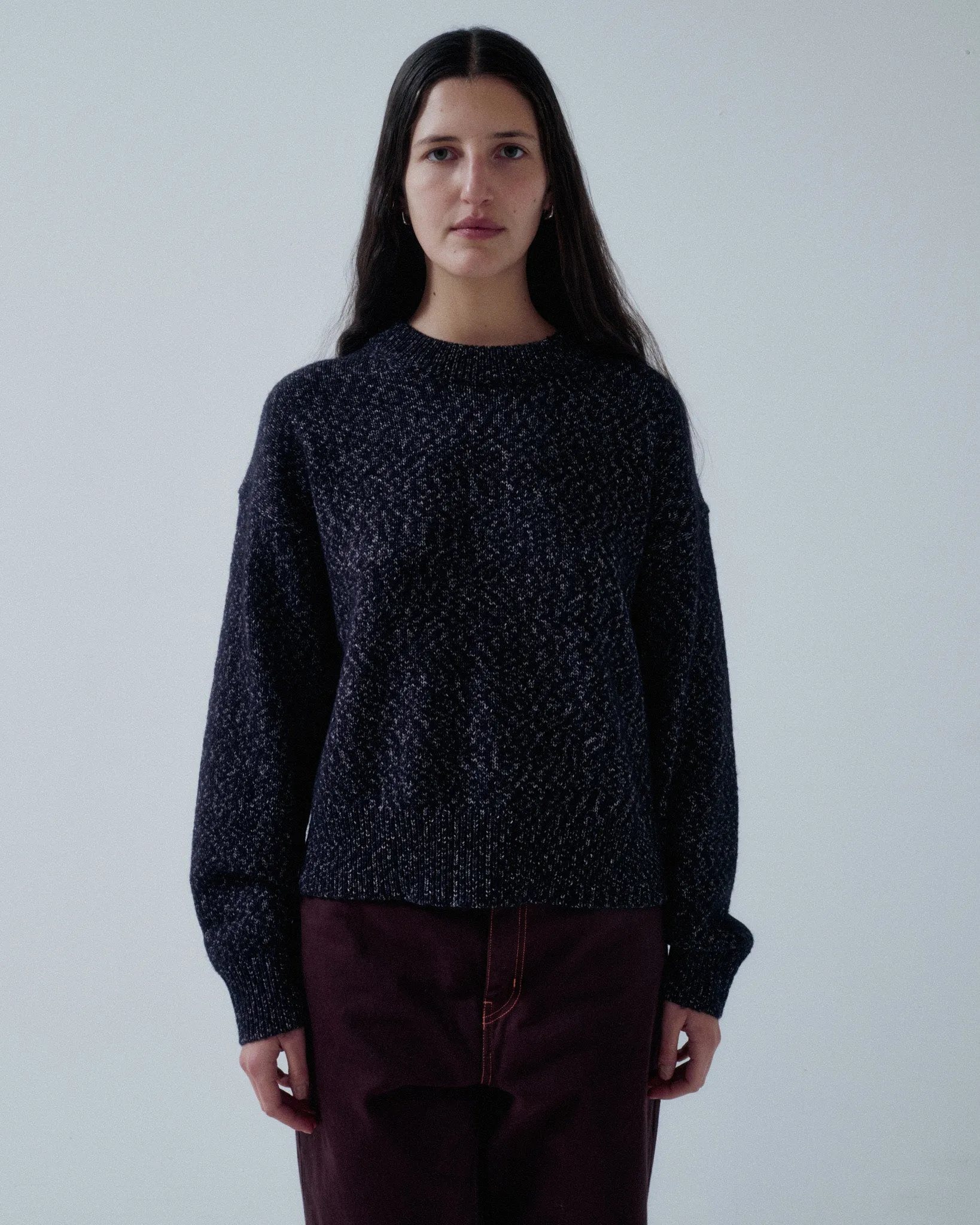 JP PRE TWEED YARN PULLOVER IN SPECKLED BLACK sold by Sayaka Davis product image thumbnail 3
