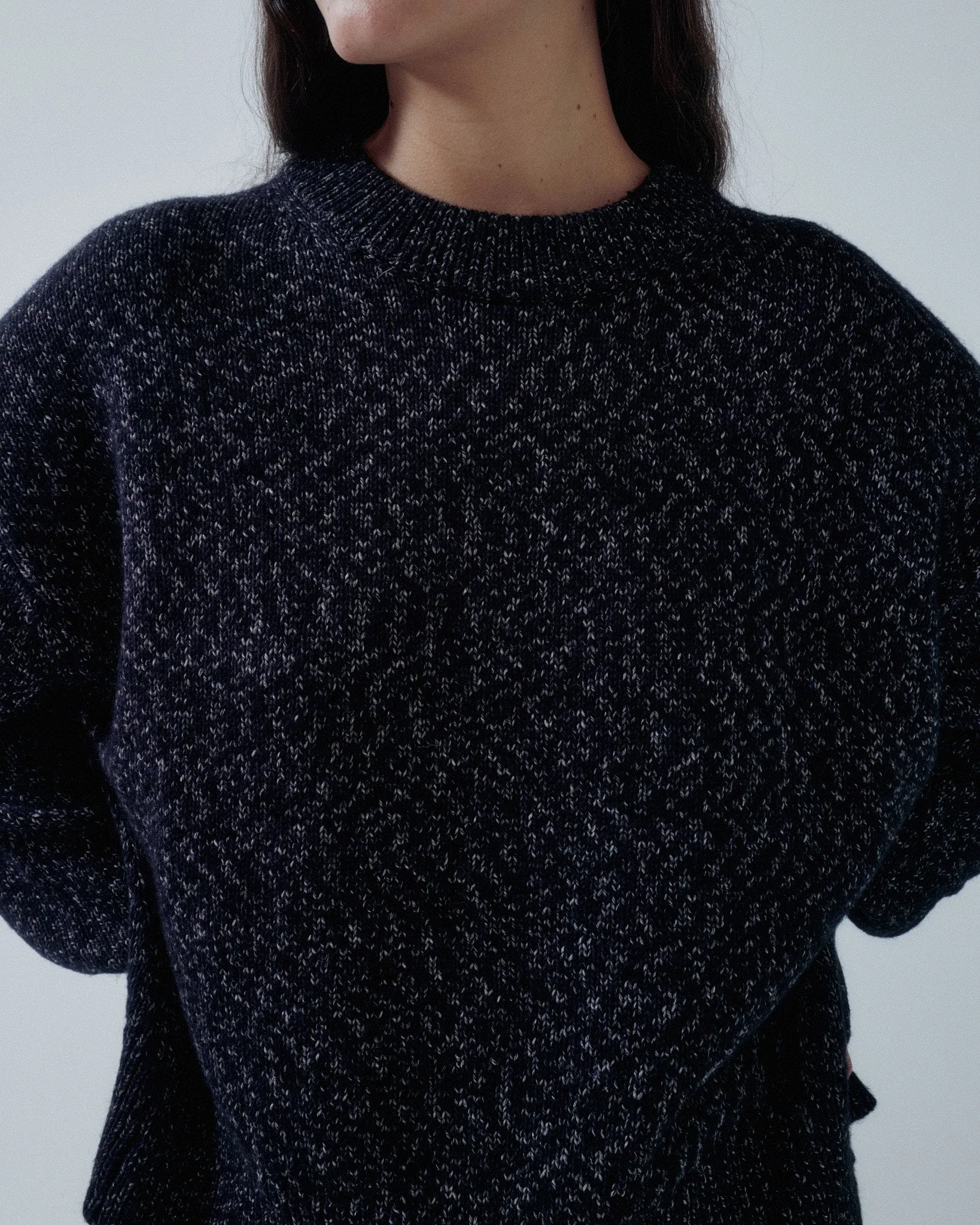 JP PRE TWEED YARN PULLOVER IN SPECKLED BLACK sold by Sayaka Davis product image thumbnail 4