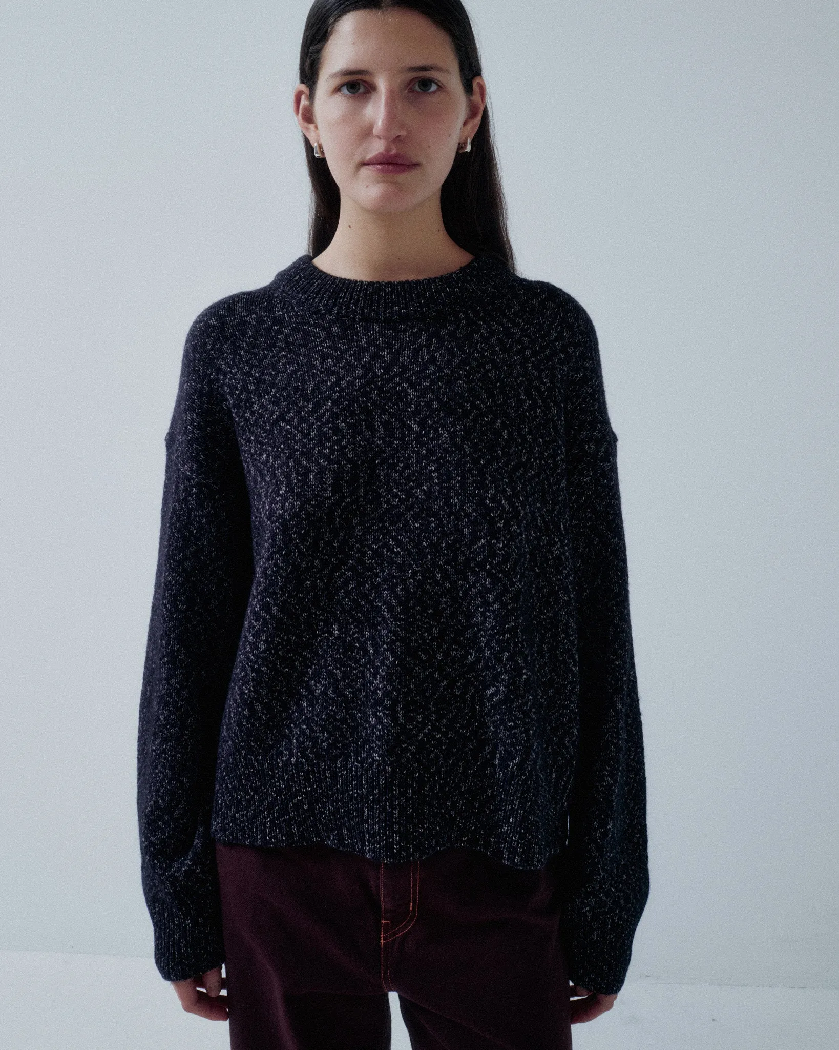JP PRE TWEED YARN PULLOVER IN SPECKLED BLACK sold by Sayaka Davis product image thumbnail 2