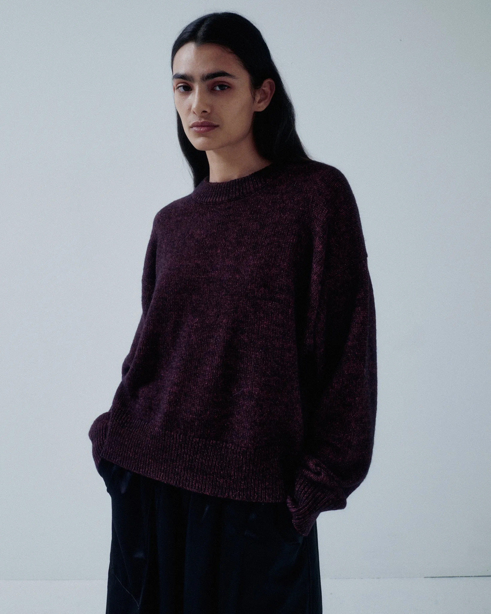 JP PRE TWEED YARN PULLOVER IN SPECKLED PURPLE sold by Sayaka Davis product image thumbnail 3