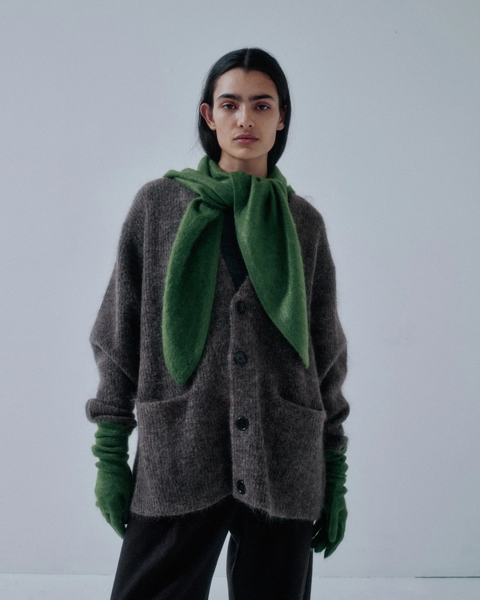 JP PRE HOODED CASHMERE SCARF IN CACTUS sold by Sayaka Davis product image thumbnail 4