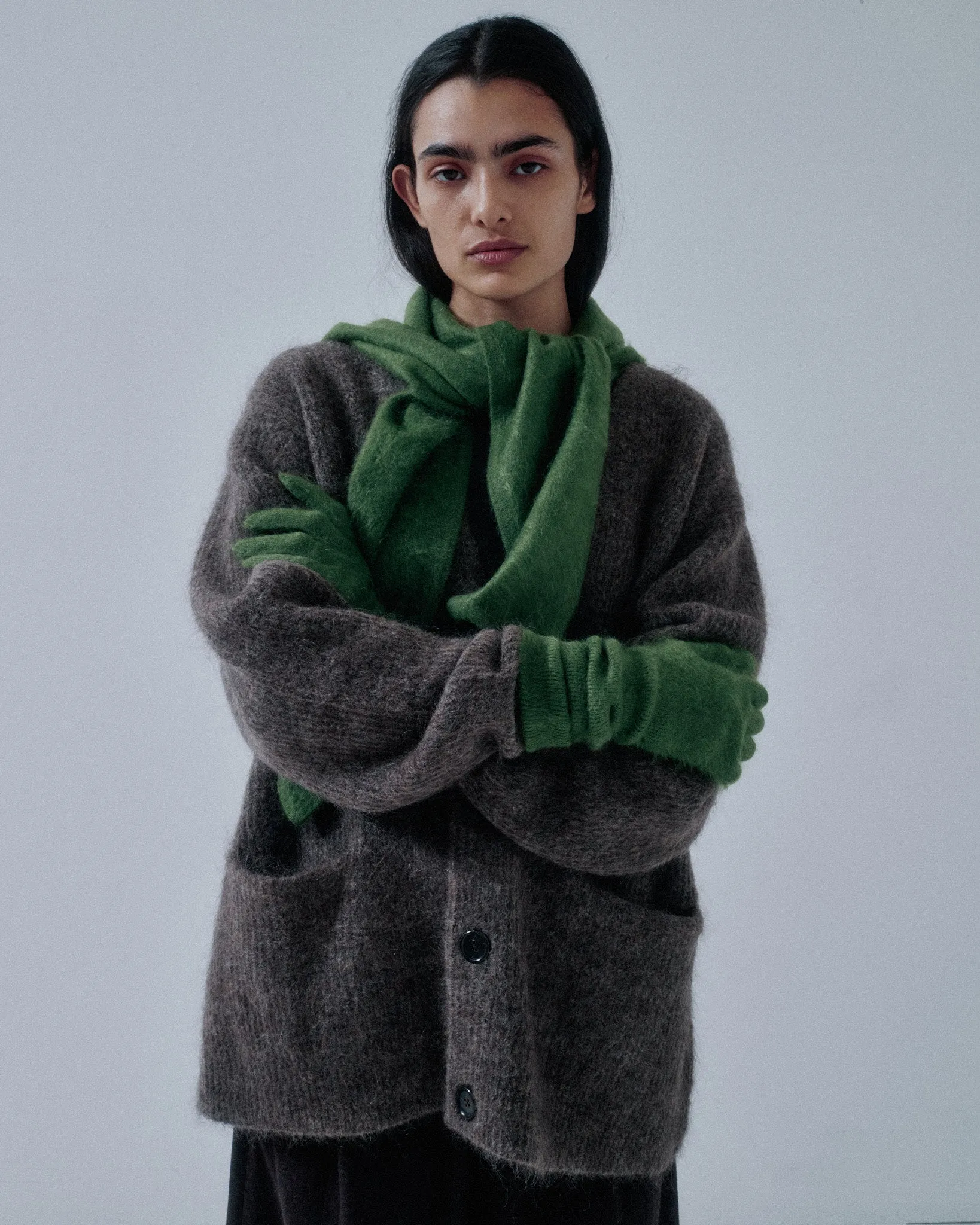 JP PRE HOODED CASHMERE SCARF IN CACTUS sold by Sayaka Davis product image thumbnail 5