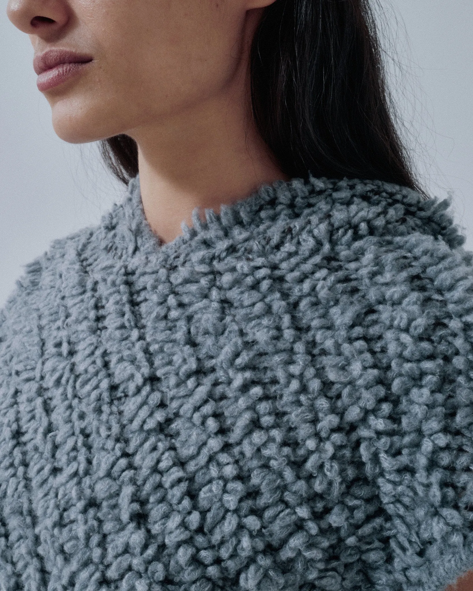 JP PRE PILE HOODIE VEST IN GRAY sold by Sayaka Davis product image thumbnail 3