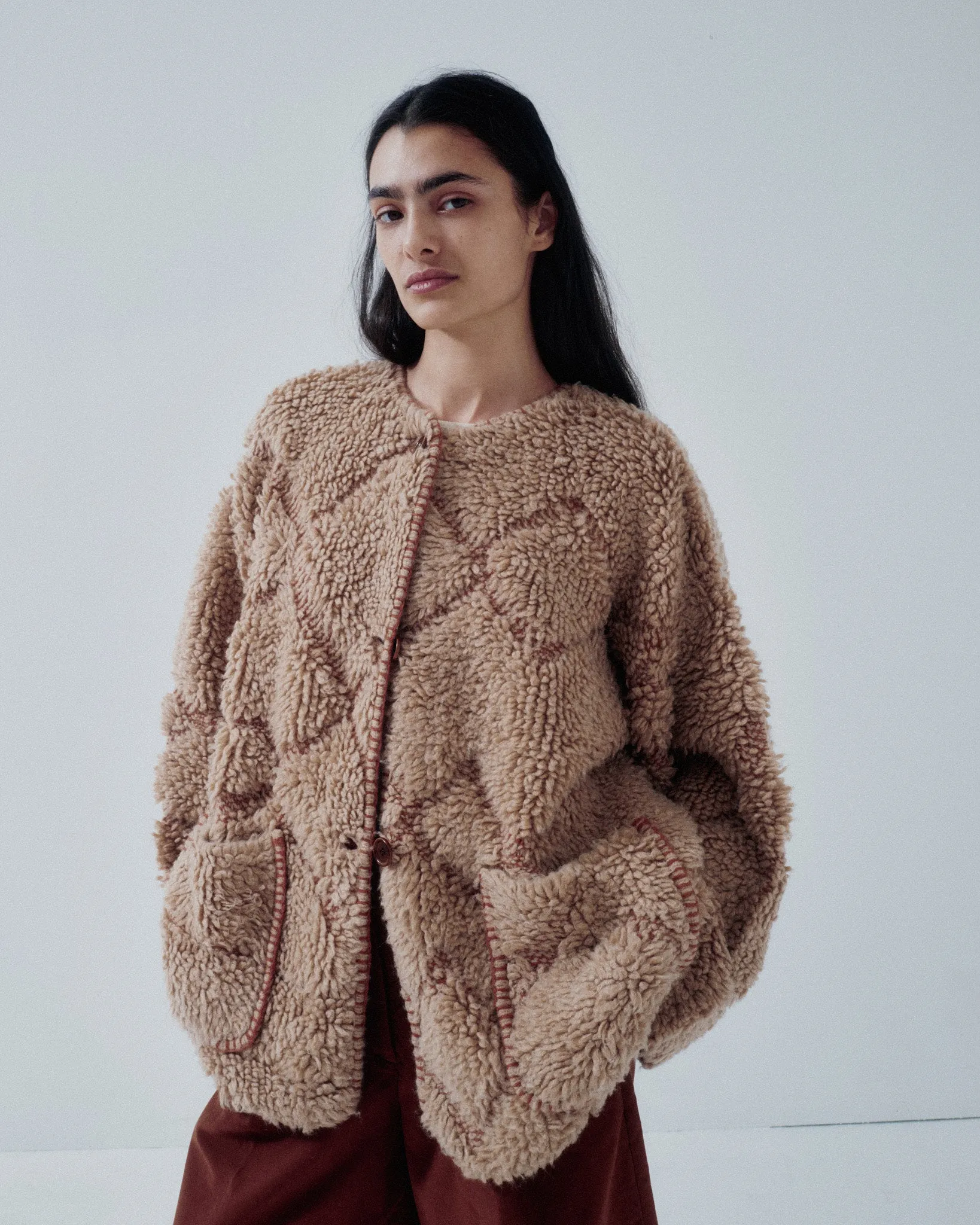 JP PRE PILE JACQUARD COAT IN GINGER sold by Sayaka Davis product image thumbnail 2