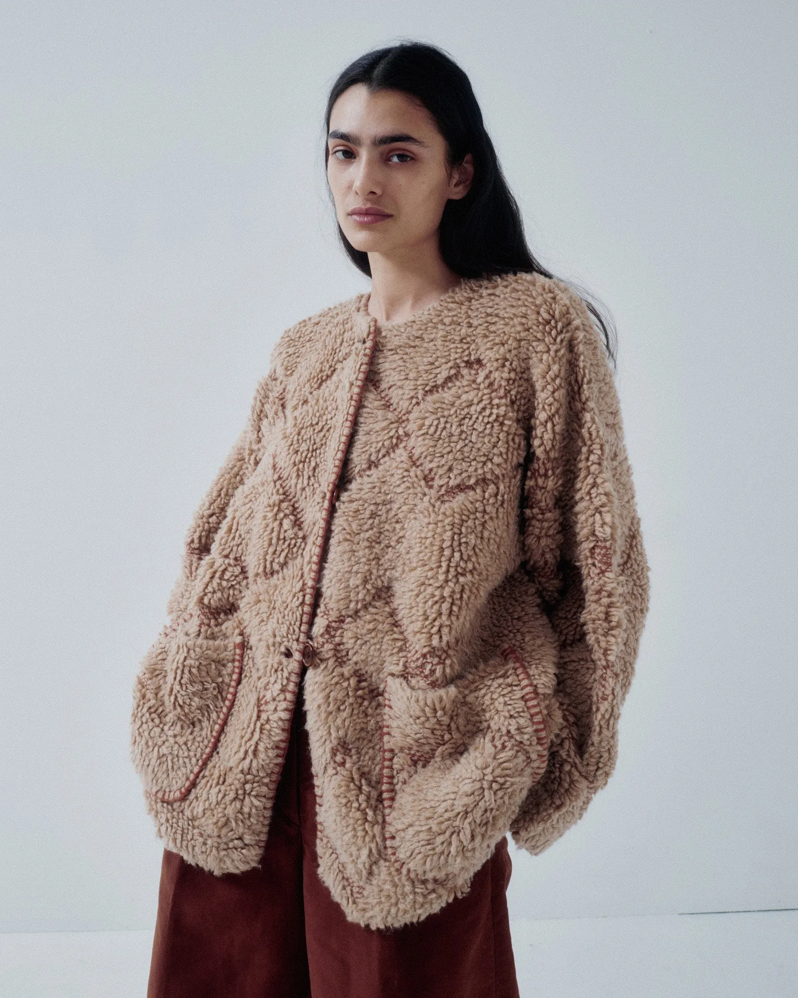 JP PRE PILE JACQUARD COAT IN GINGER sold by Sayaka Davis product image thumbnail 4