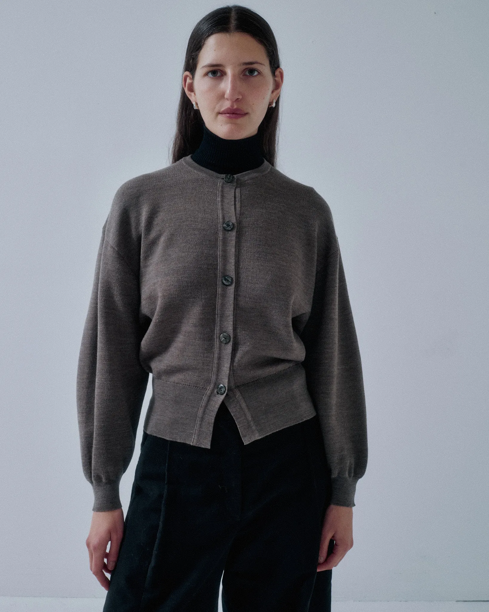 JP PRE CREWNECK CARDIGAN IN OATMEAL sold by Sayaka Davis product image thumbnail 3