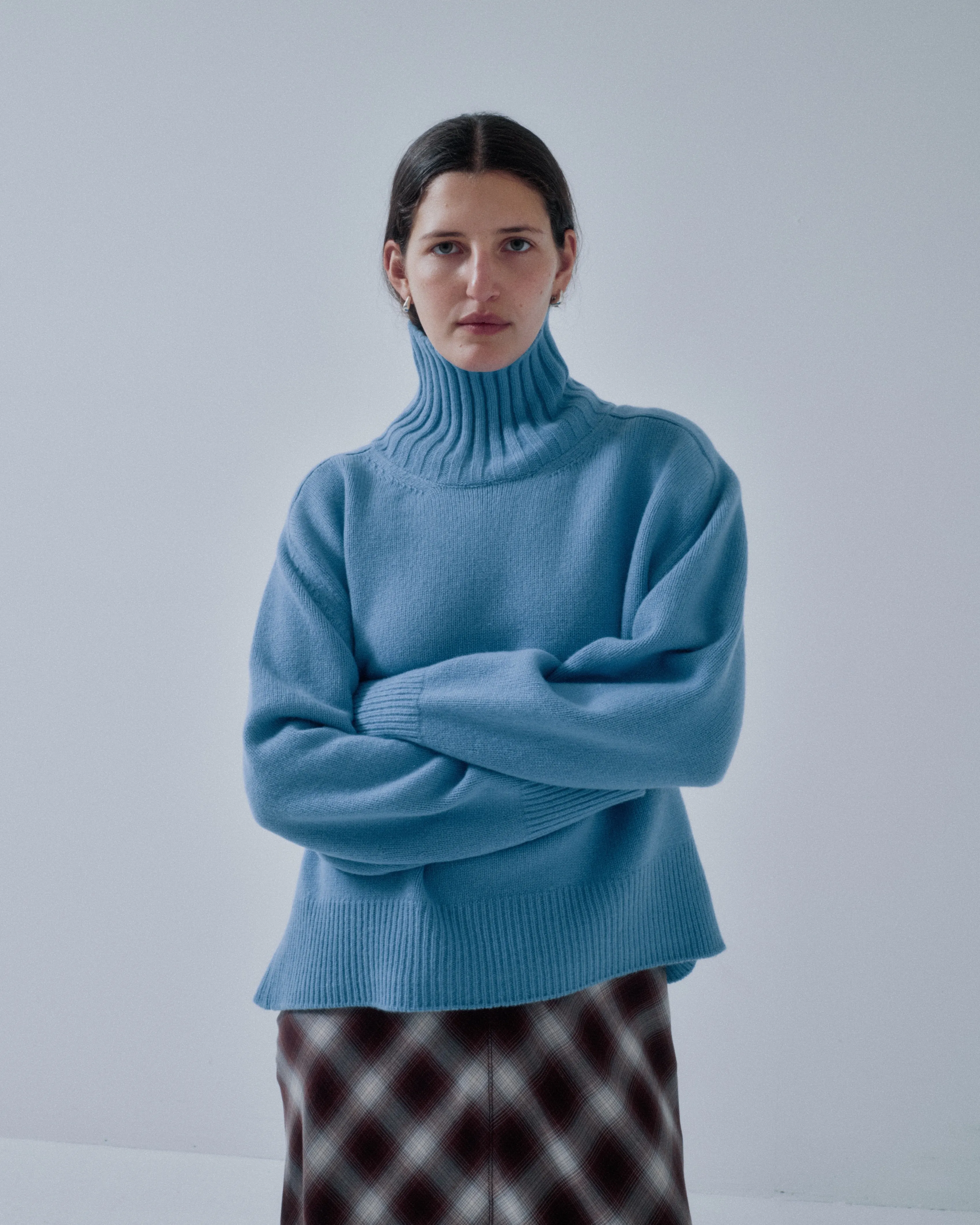 JP PRE HIGHCOLLAR SWEATER IN AZURE sold by Sayaka Davis