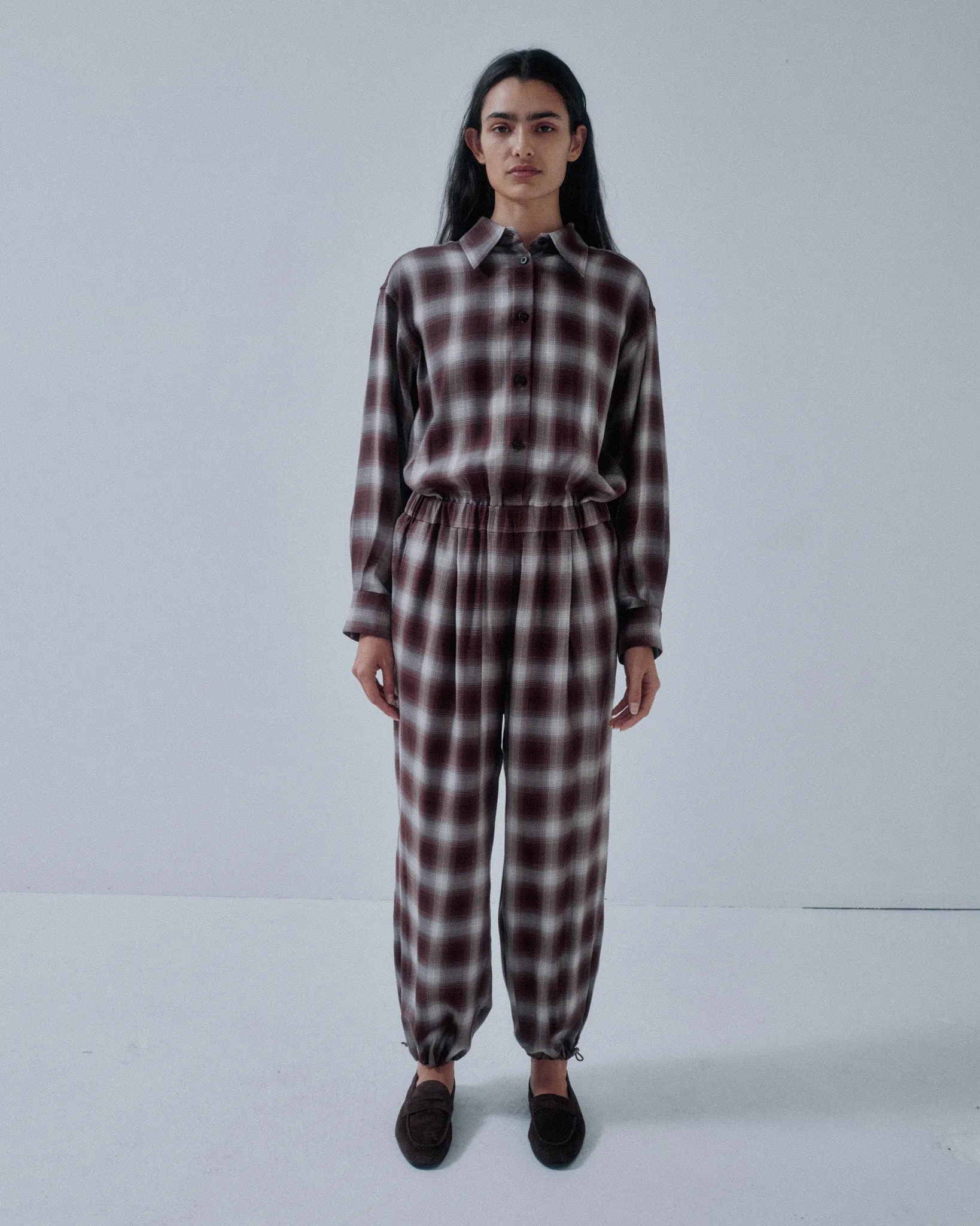 JP PRE BALLOON-LEG JUMPSUIT IN PLAID sold by Sayaka Davis