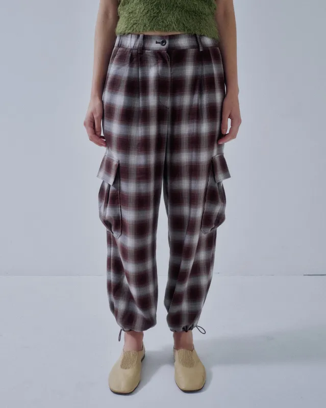JP PRE BALLOON JOGGERS IN PLAID made by Sayaka Davis