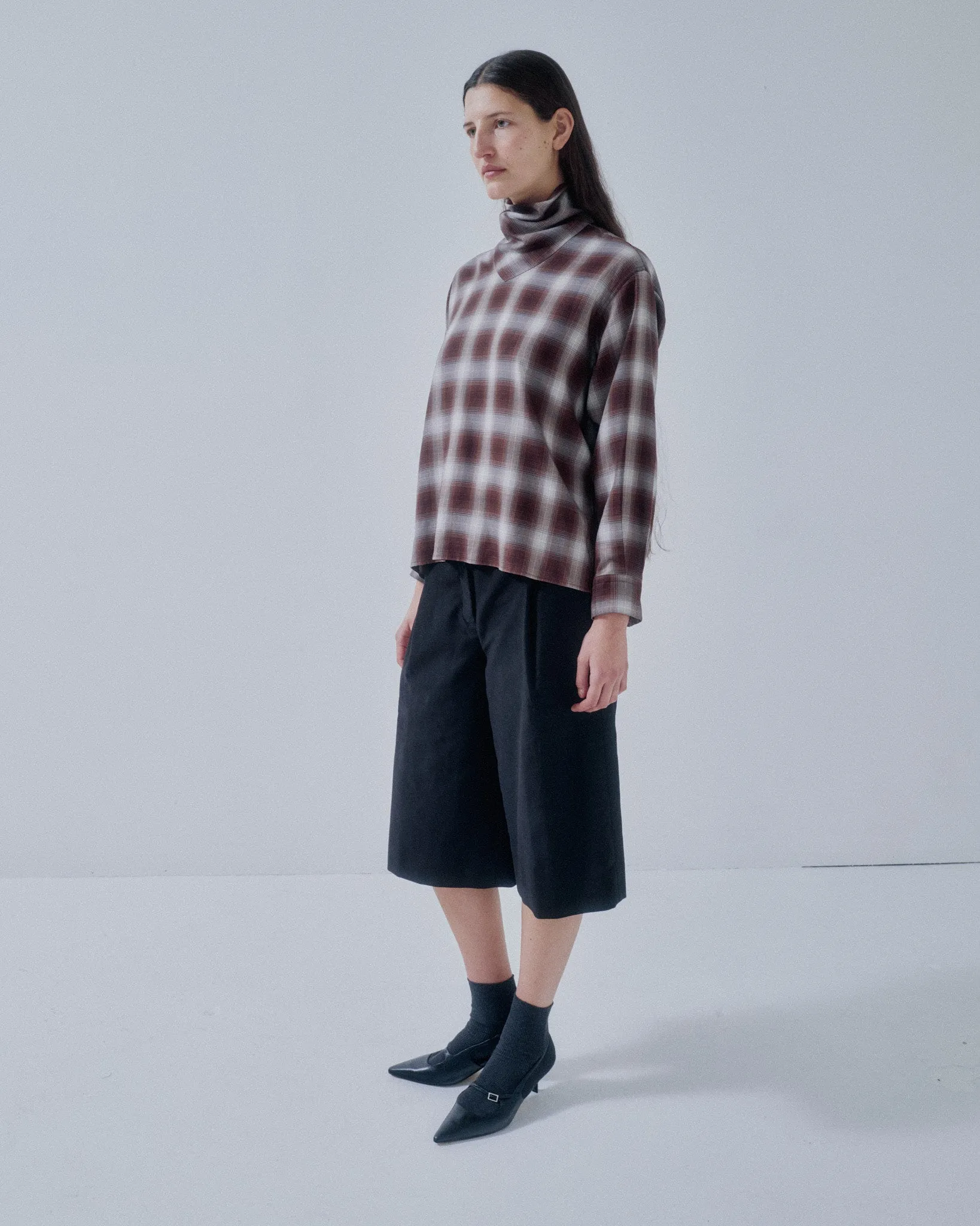 JP PRE COWL NECK BLOUSE IN PLAID sold by Sayaka Davis product image thumbnail 3