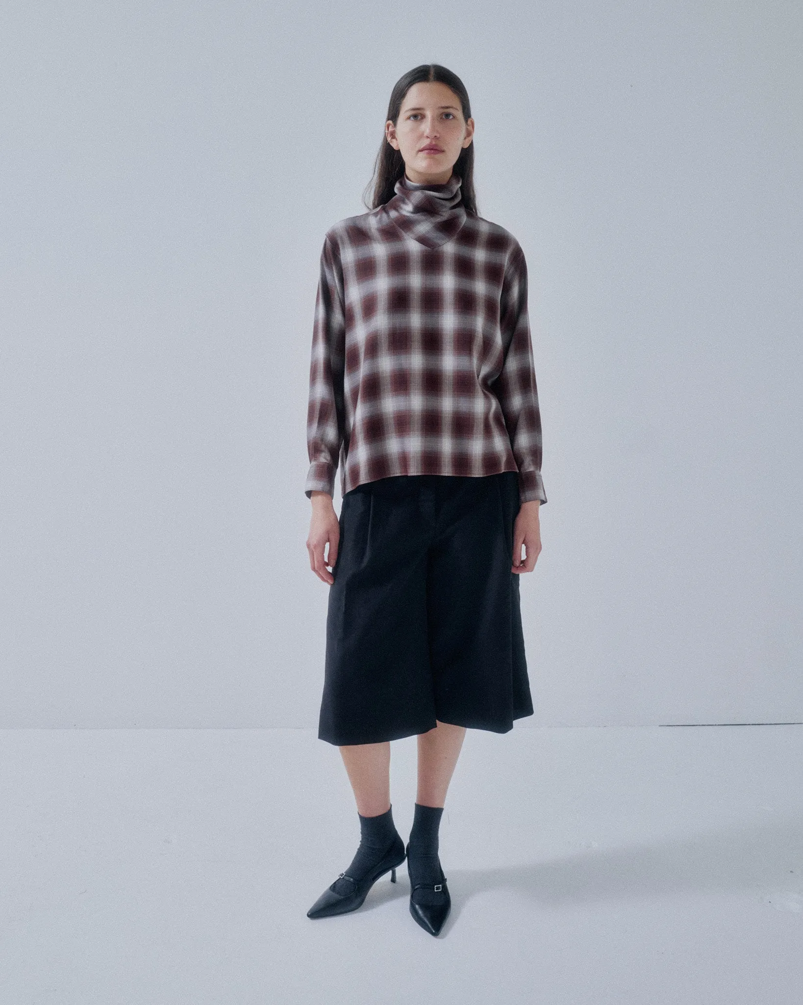 JP PRE COWL NECK BLOUSE IN PLAID sold by Sayaka Davis product image thumbnail 2