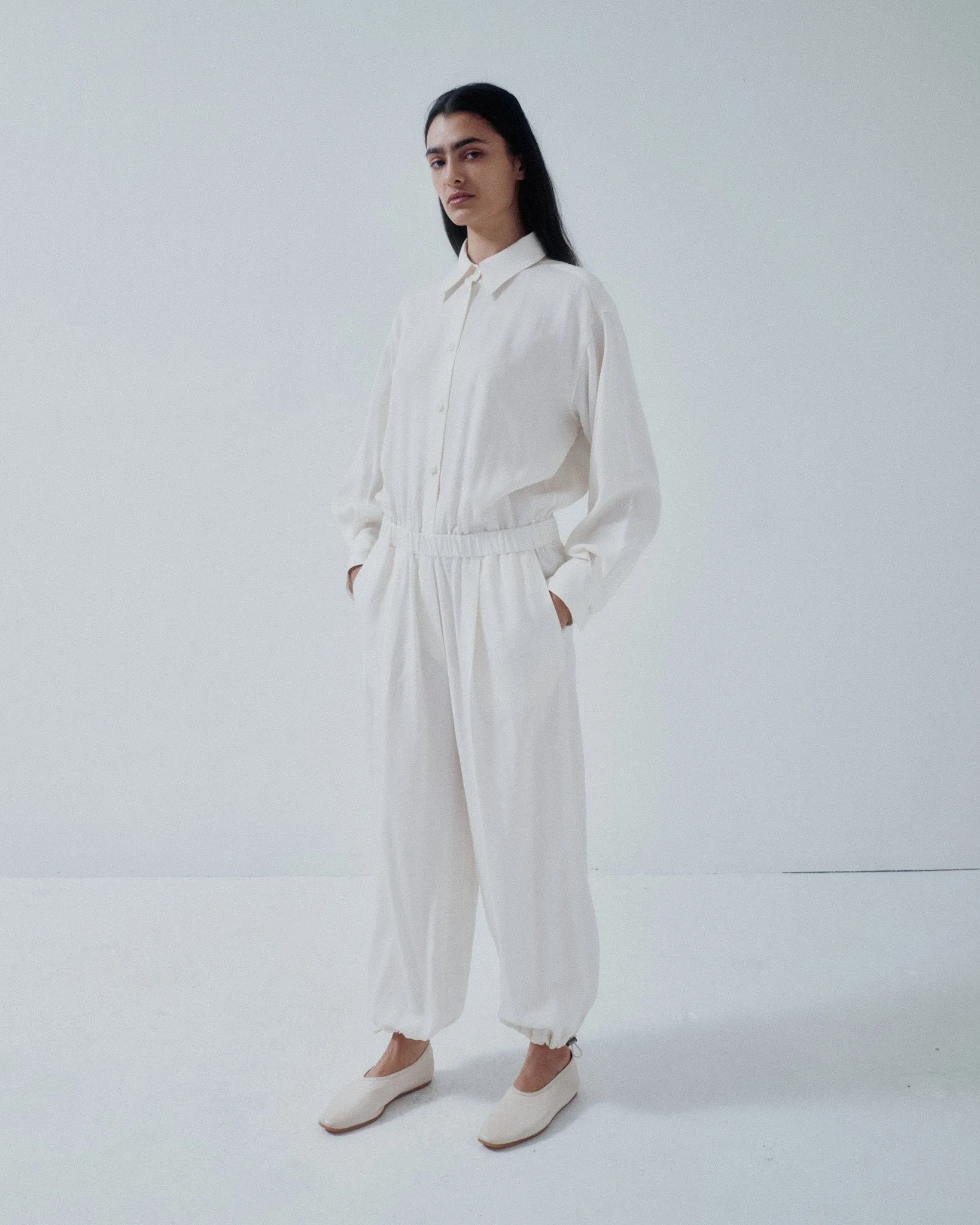 JP PRE BALLOON-LEG JUMPSUIT IN IVORY sold by Sayaka Davis product image thumbnail 4