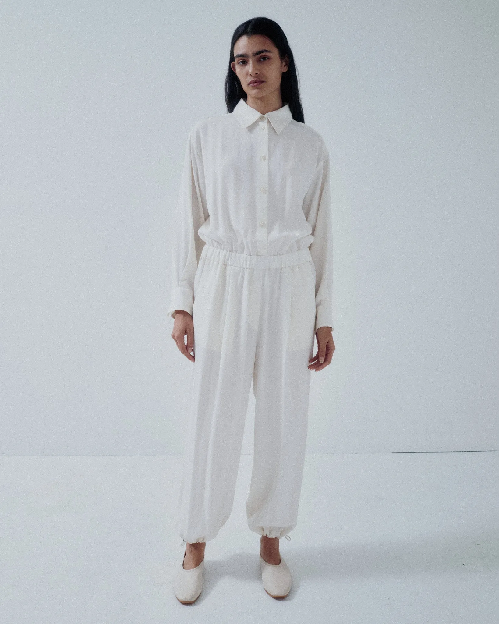 JP PRE BALLOON-LEG JUMPSUIT IN IVORY sold by Sayaka Davis
