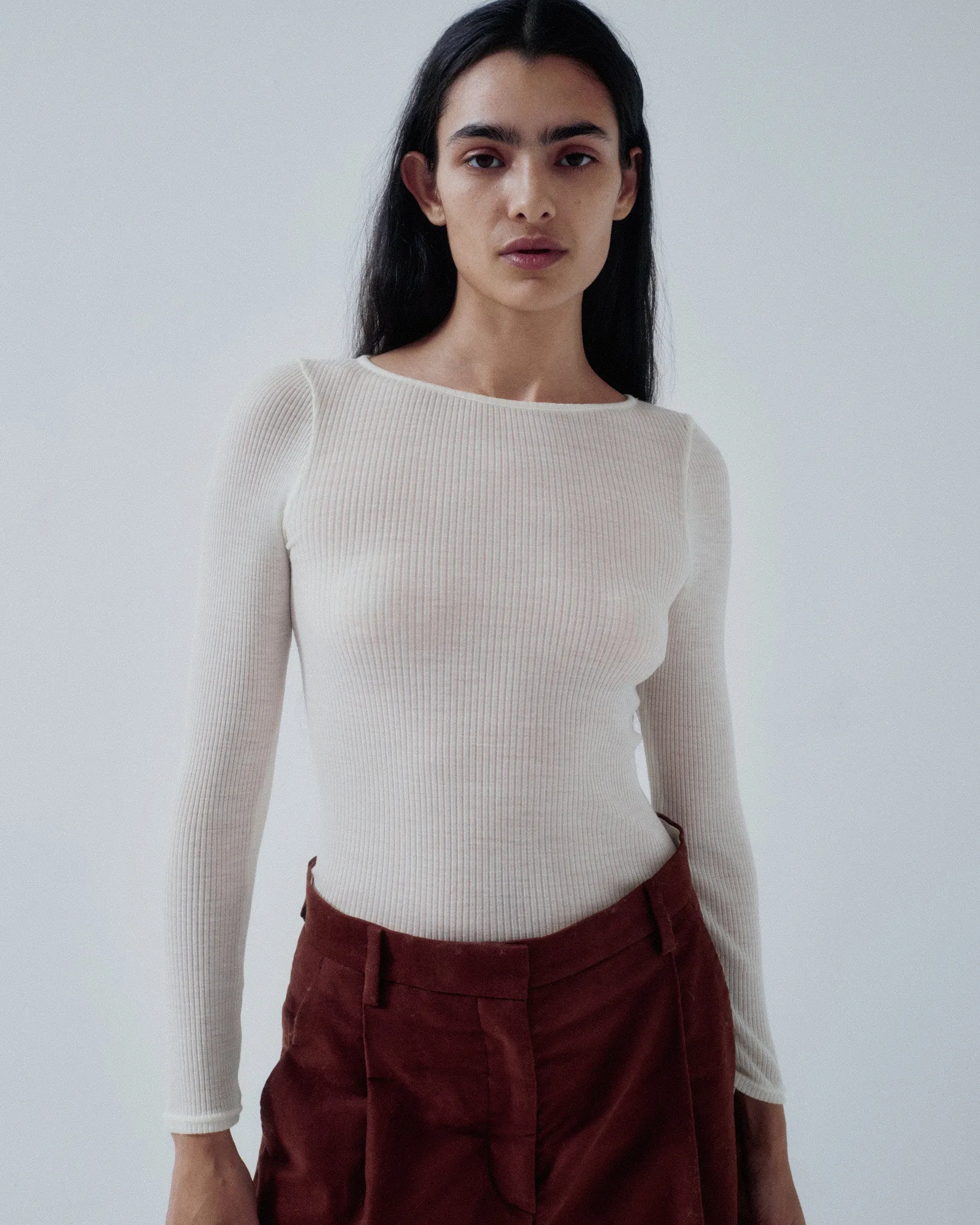 JP PRE CIRCULAR RIB CREWNECK IN OFF WHITE sold by Sayaka Davis product image thumbnail 2